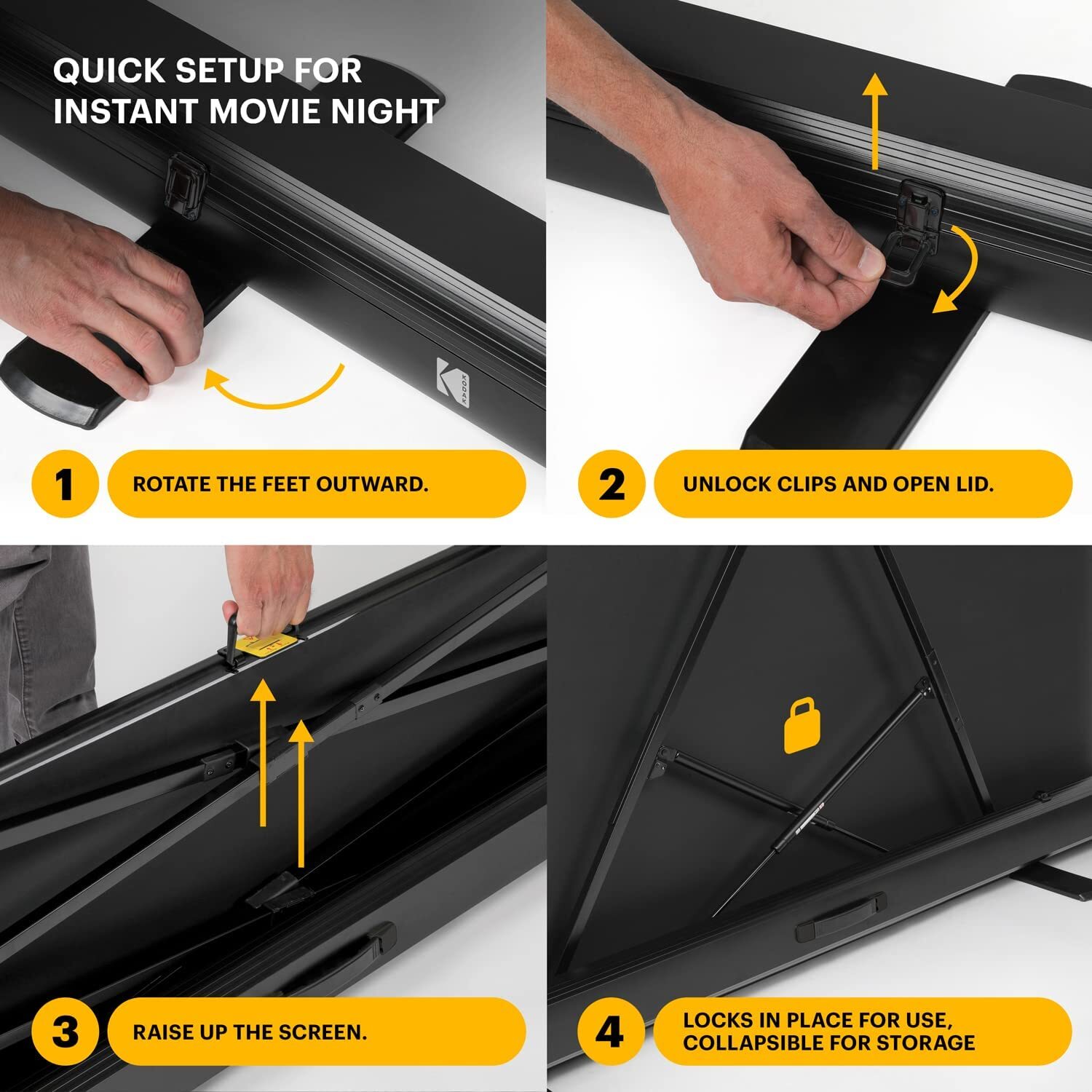 Kodak 80" Portable Projector Screen with Stand and Carry Case