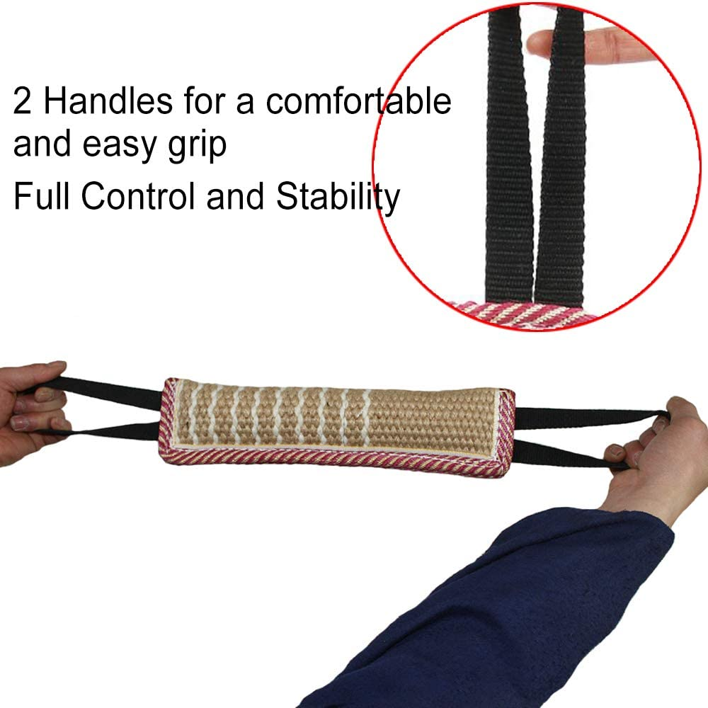 Dog Tug Toy Dog Training Bite Pillow Jute Bite Toy - Best for Tug of War, Puppy
