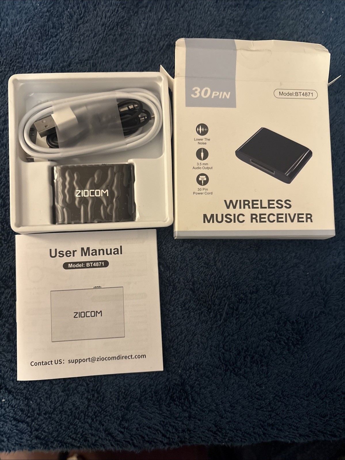Wireless Bluetooth Music Receiver Audio Adapter 30 Pin Dock Speaker