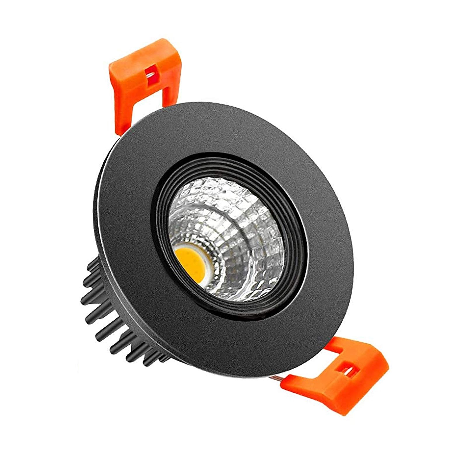 inShareplus 2 Inch LED Downlight, 3W Recessed Black/1Pack, 3000k(Warm White)