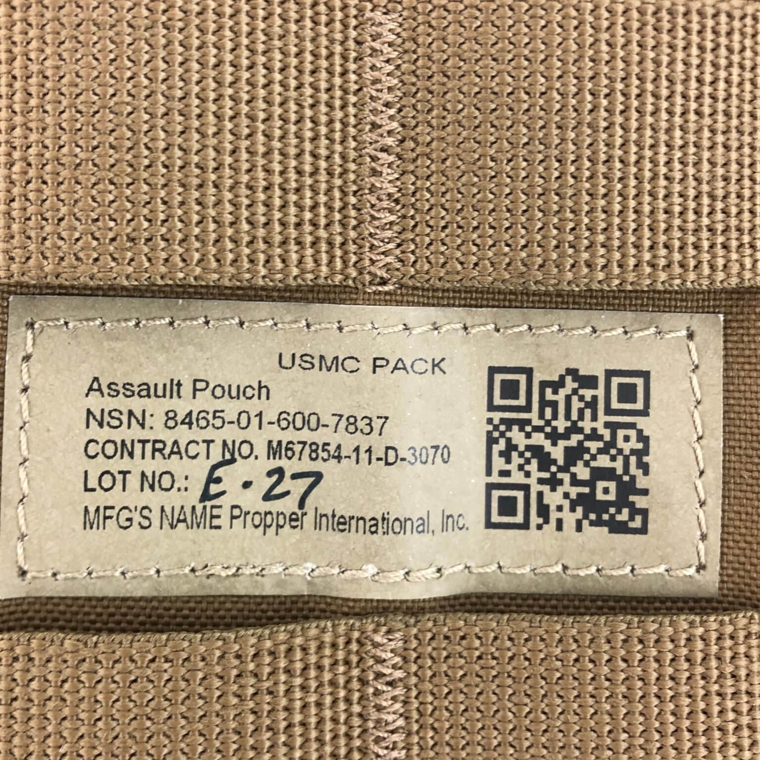 USMC MOLLE II Assault Pouch Coyote Brown "NEW"