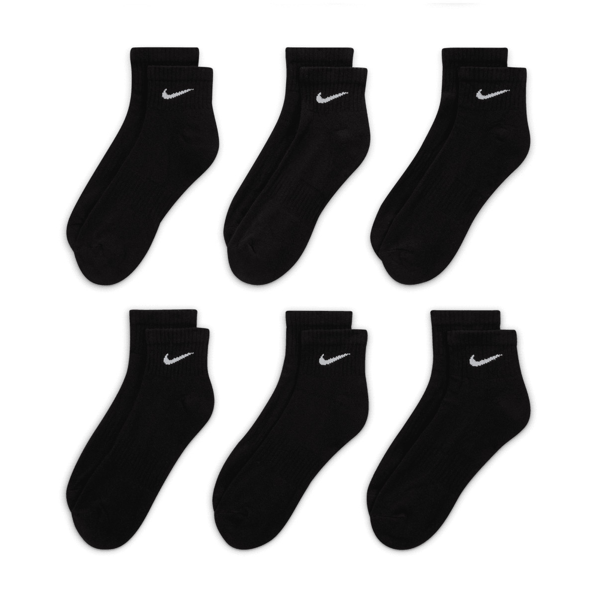 Nike Everyday Cushioned Training Ankle Socks (6 Pairs) BLACK MD