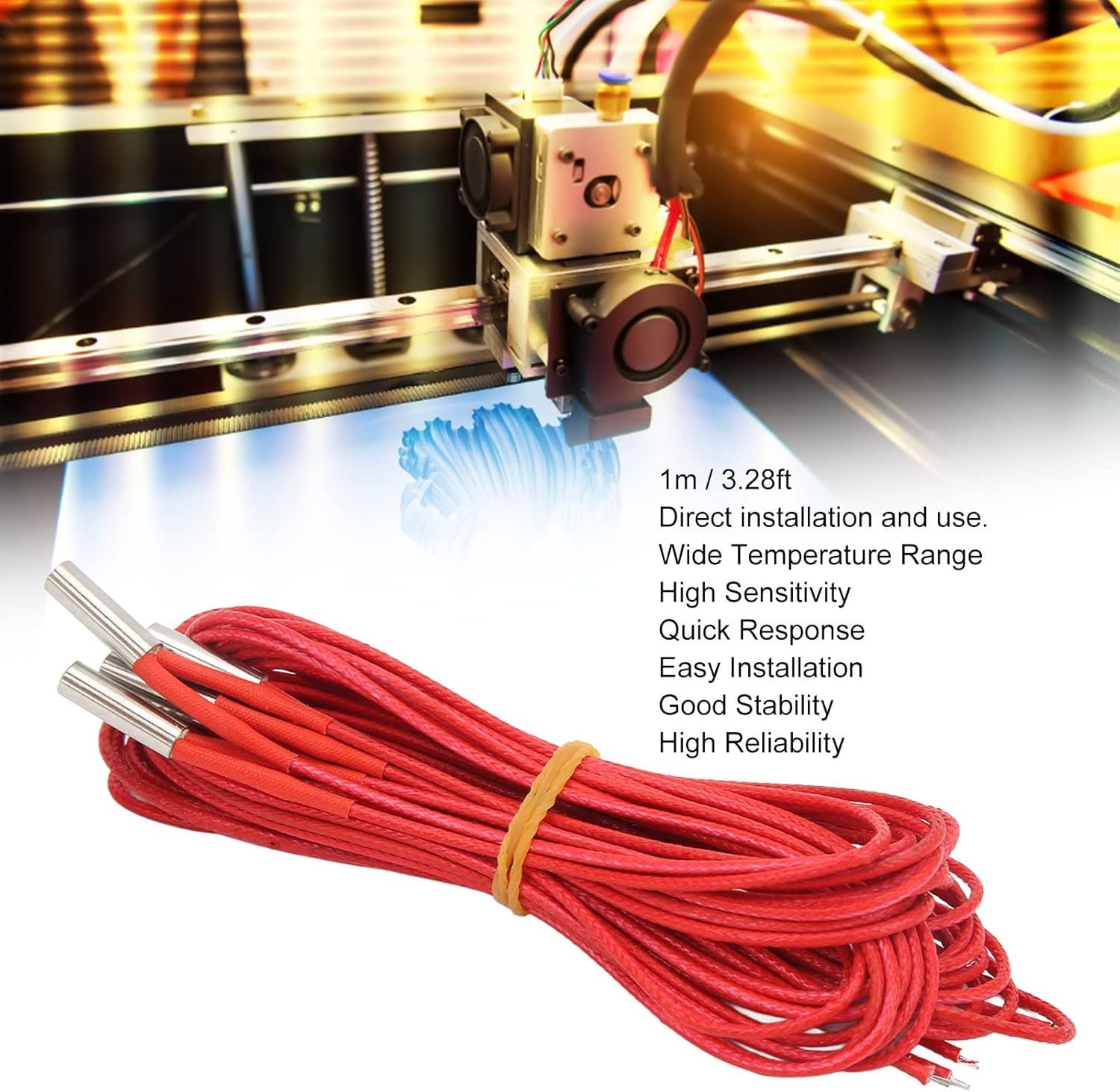 Accessory for 3D Printer, 5Pcs DC 24V 40W Heater Cartridge for 3D Printer CR-10S