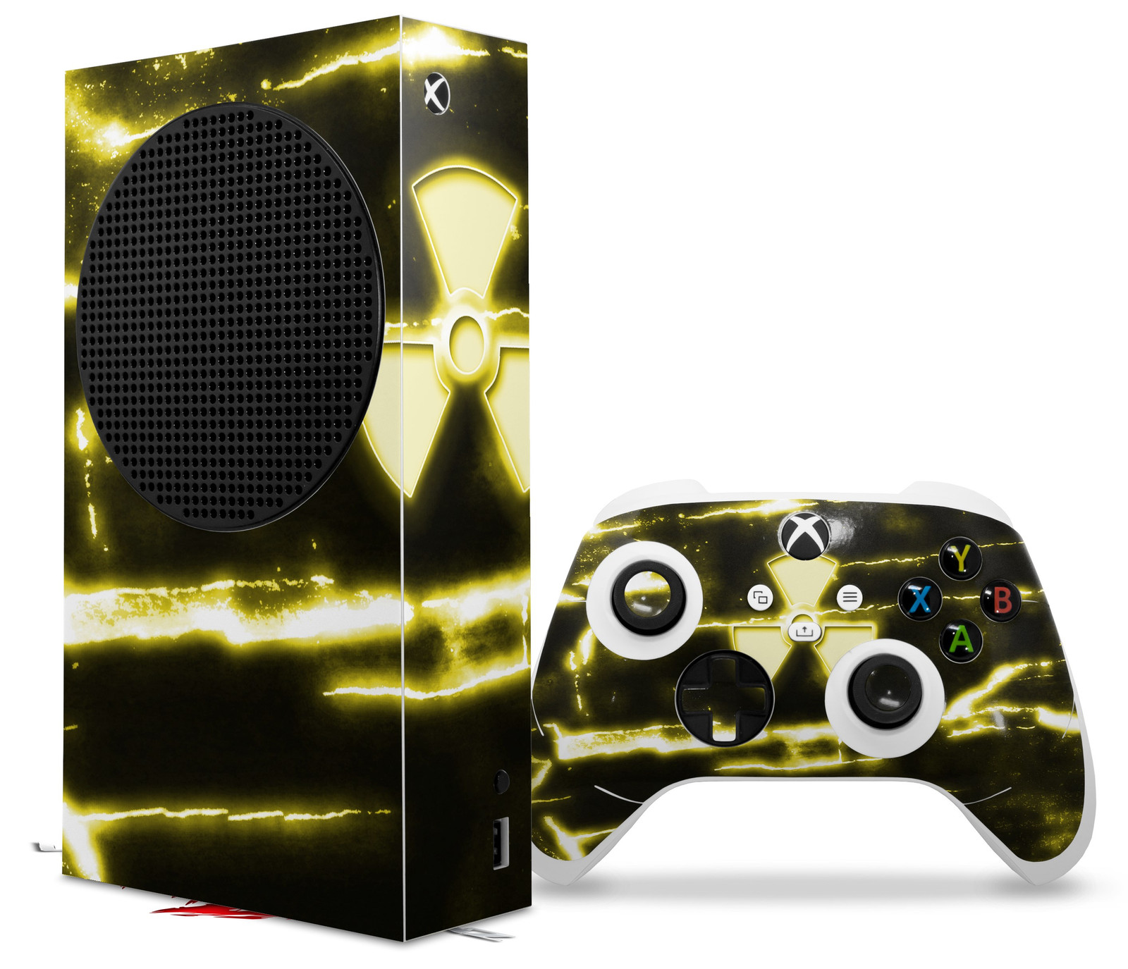 Skin Wrap for XBOX Series S Console Controller Radioactive Yellow