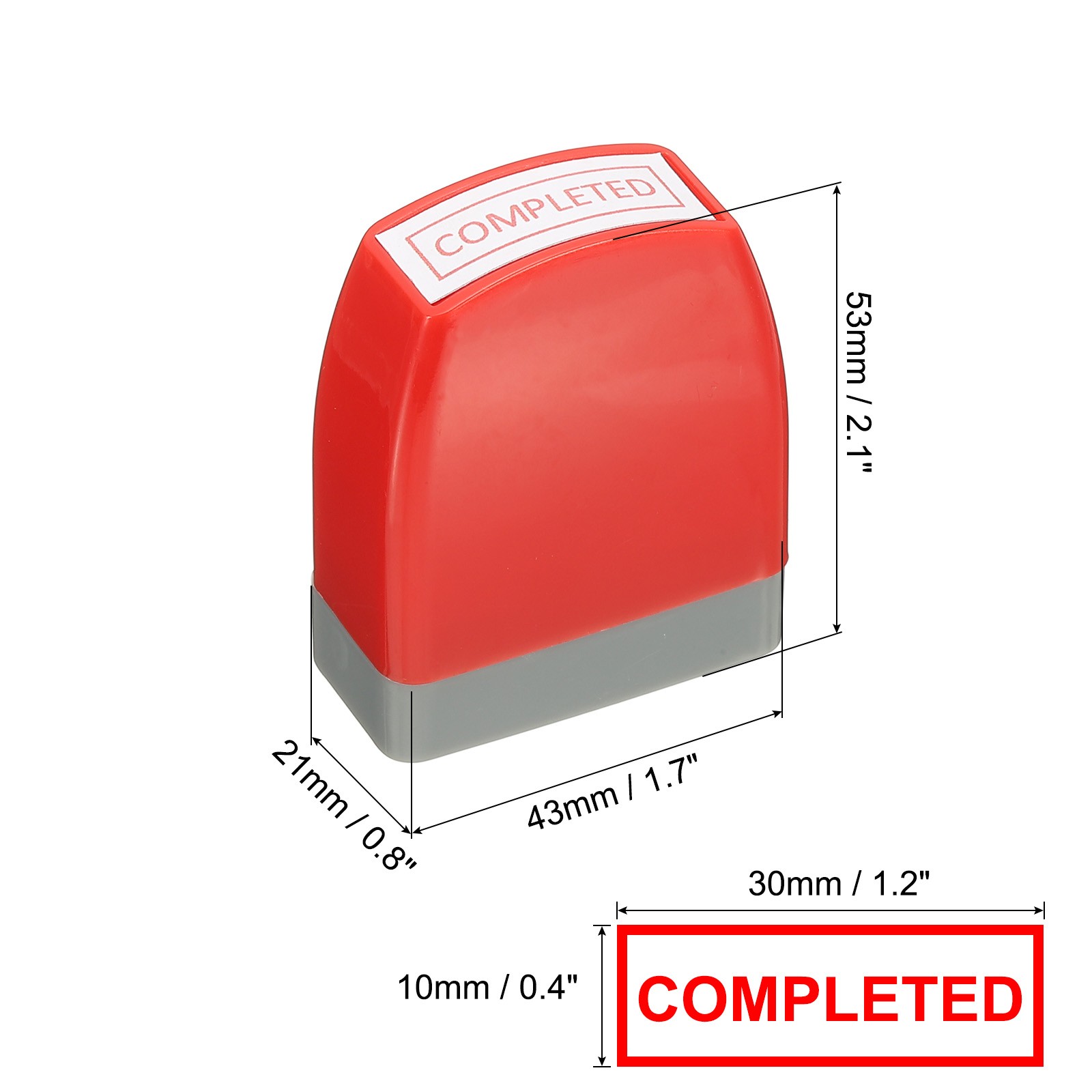 Completed Notice Stamp, Office Stamp Pre Inked Stamp, Red