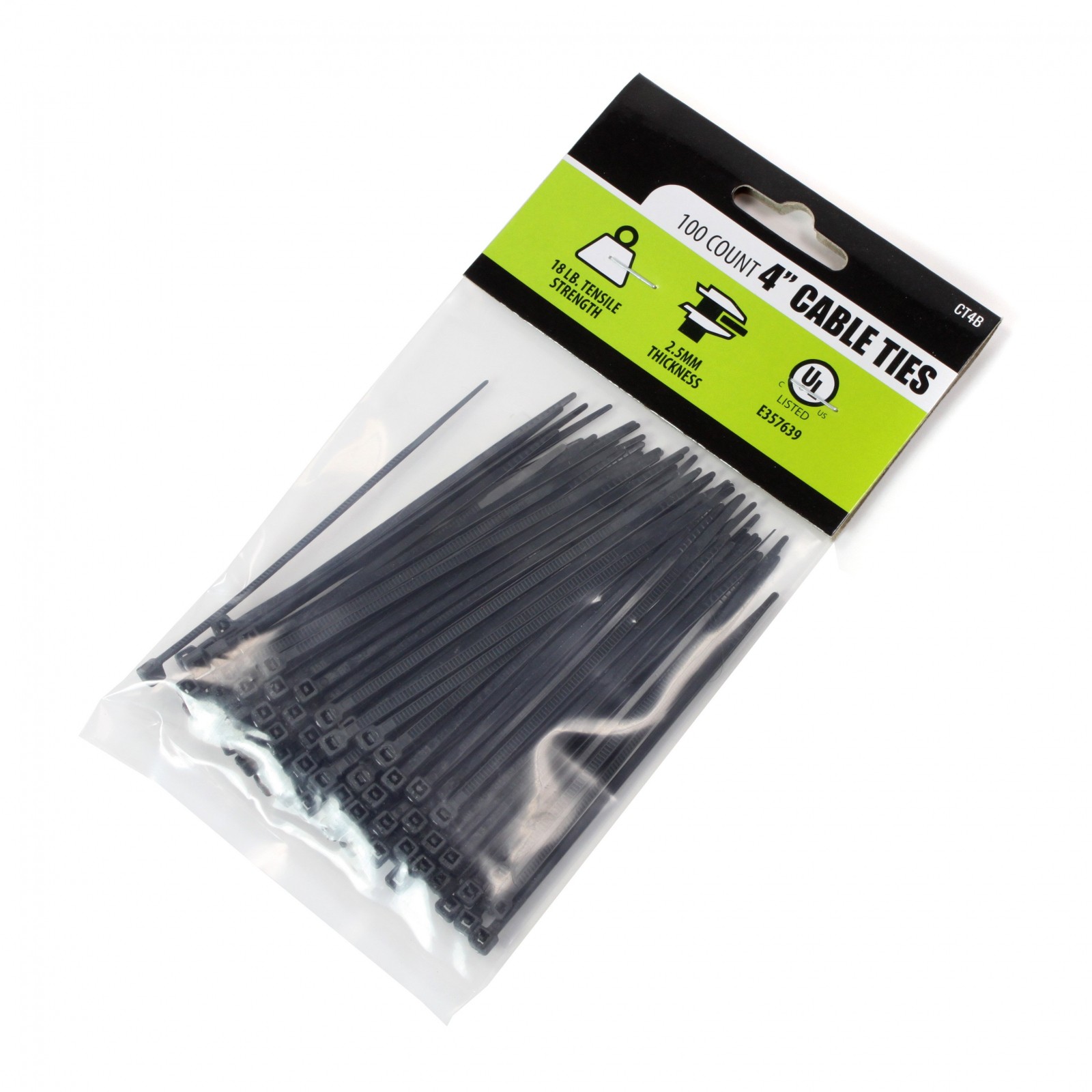 Universal Home 100 Count 4" Cable Wire Hose Zip Ties