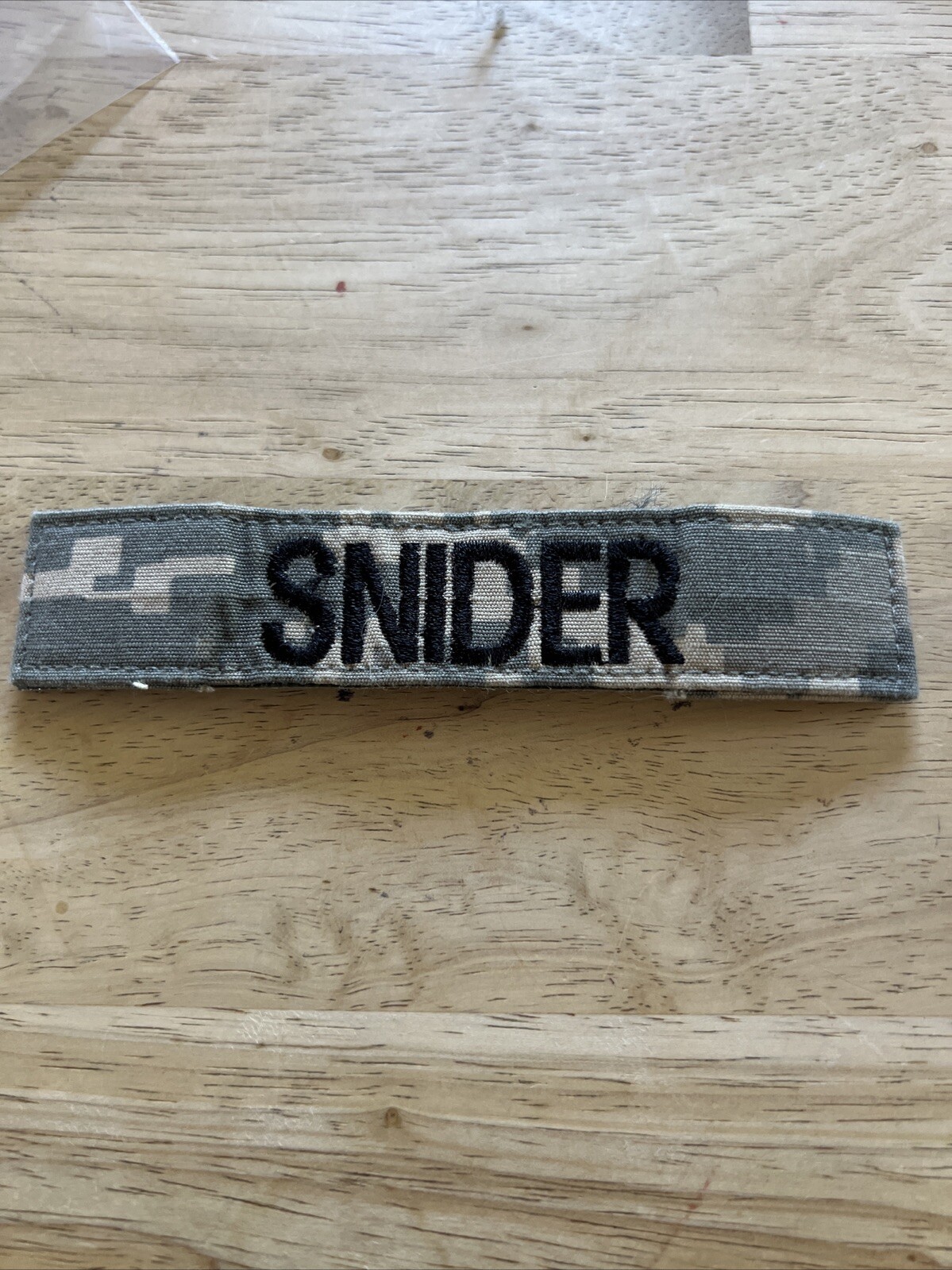 MILITARY US ARMY PATCH FOR DIGITAL HOOK LOOP BACK NAME TAPE WITH SNIDER