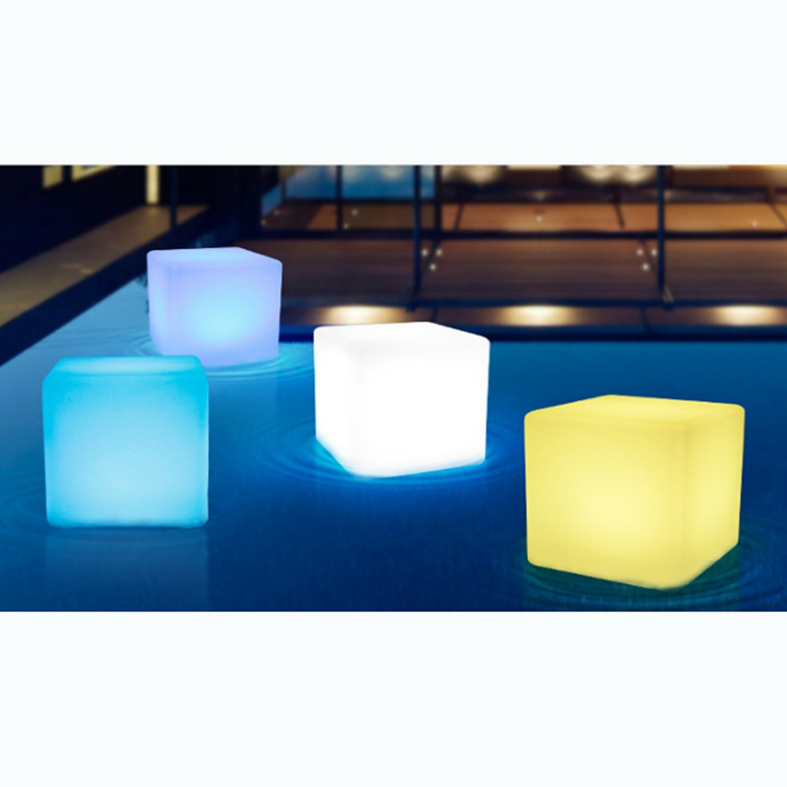16" LED Light Cube Stools Chair With Remote Control RGB 16 Colors Rechargeable