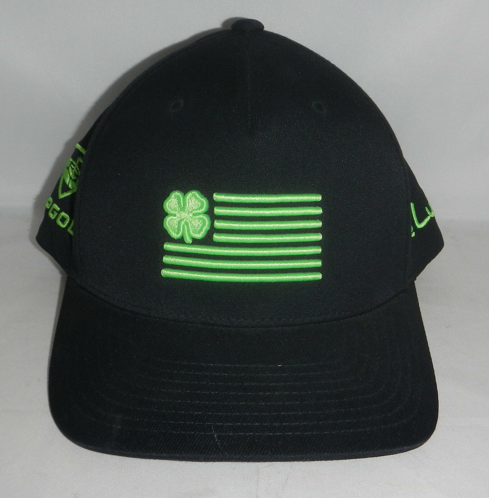 Live Lucky Black Clover BC Top Golf Logo Black Snapback Baseball Hat Cap