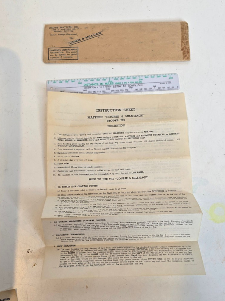 Vintage Jimmie Mattern Course and Mile Gage Model M2 Aviation Nautical