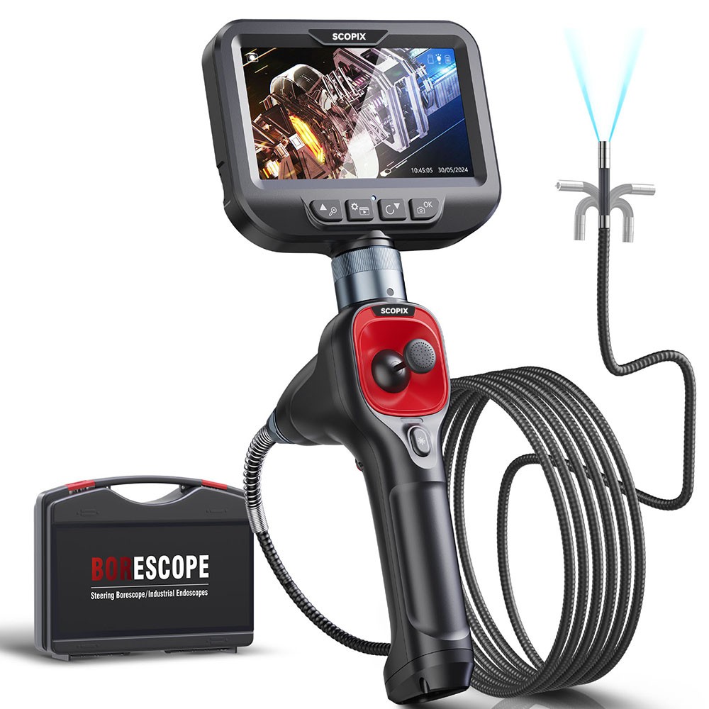 Ralcam 4-Way 360° Articulating Borescope Endoscope with light Inspection Camera