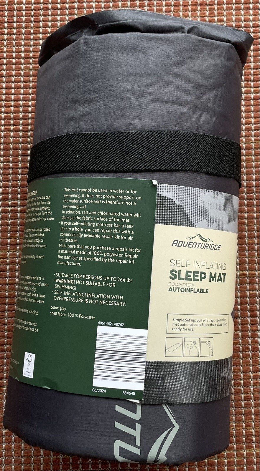 Adventuridge Self Inflating Camping Backpacking Sleep Mat Pad