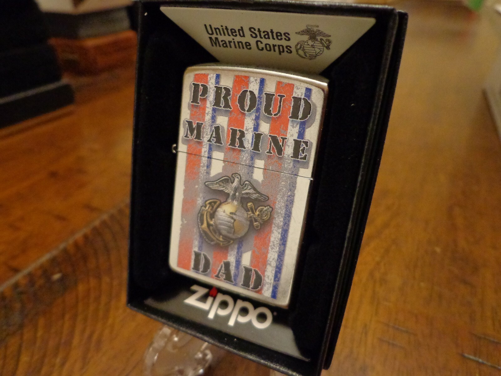 USMC PROUD MARINE DAD UNITED STATES MARINE CORPS ZIPPO LIGHTER MINT IN BOX