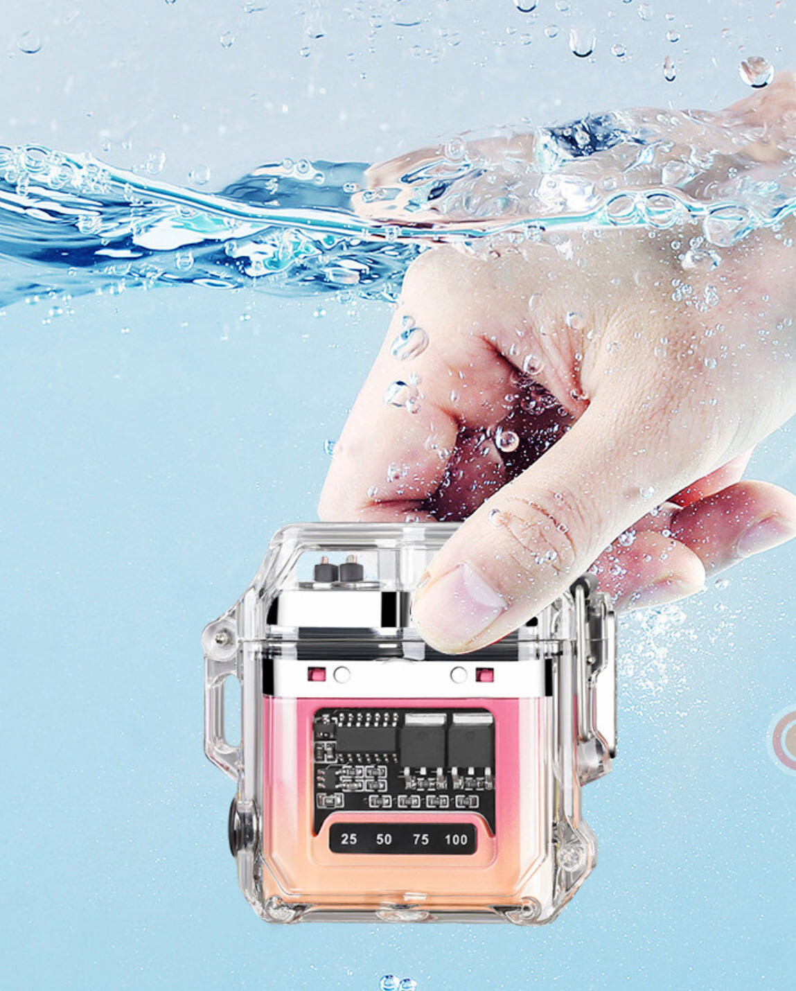 Plasma Electric Flameless Lighter USB Rechargeable Waterproof w/ Flashlight
