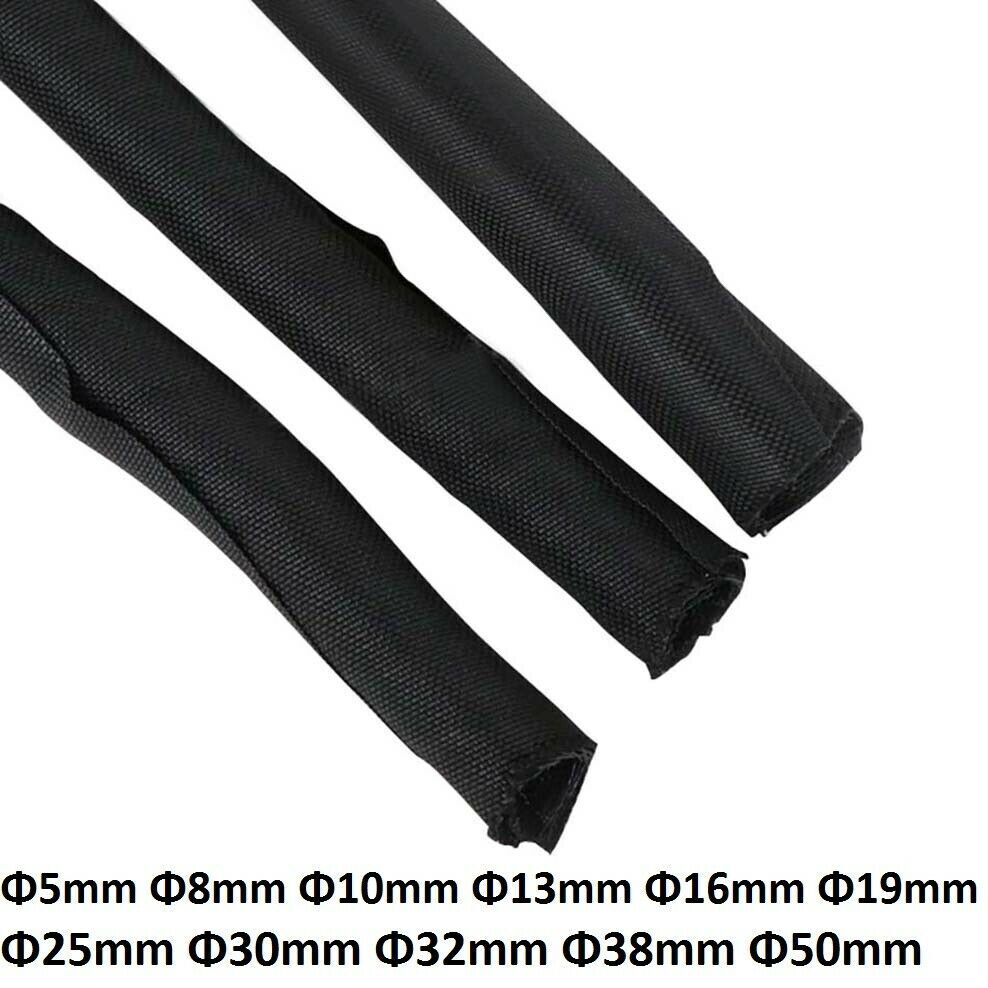 Φ5-50mm Black Open Self-Roll Braided Cable Sleeving Auto Wire Harnessing -Sheath