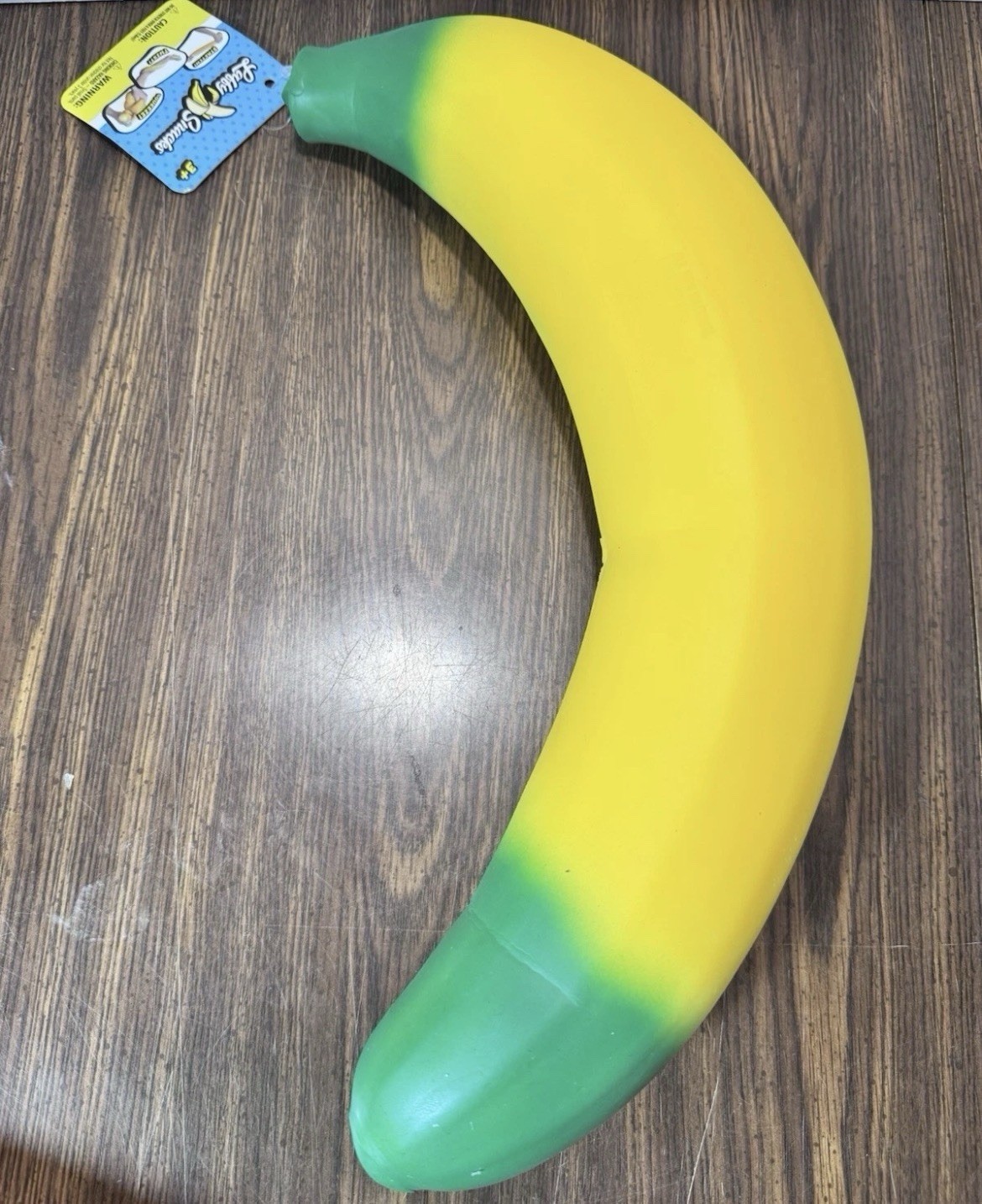 Sunny Days Laffy Snacks Squishy Stretchy Banana Toy 18" new with tags Squeeze