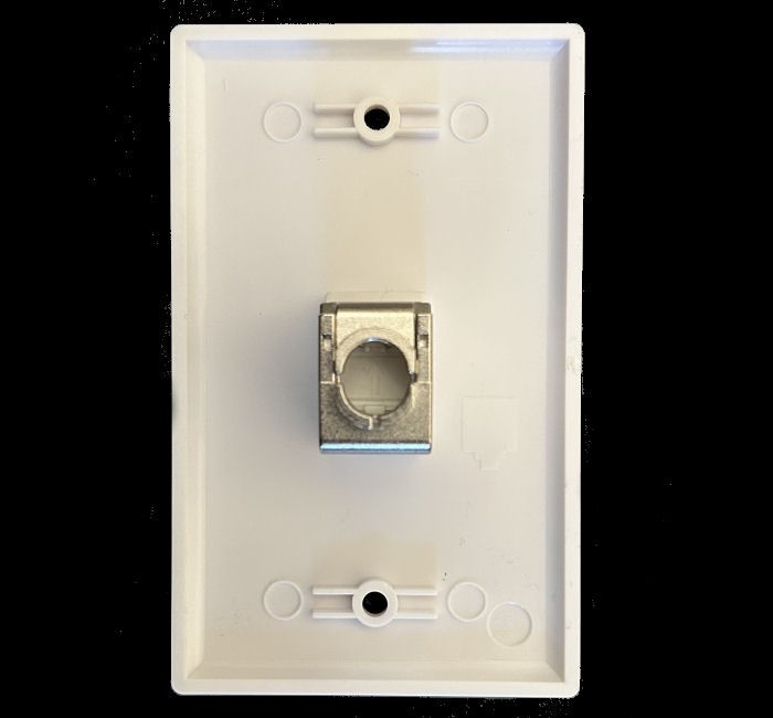 CAT8 Shielded Ethernet Wall Plate 1-Port Single Gang Keystone Network Tool Less