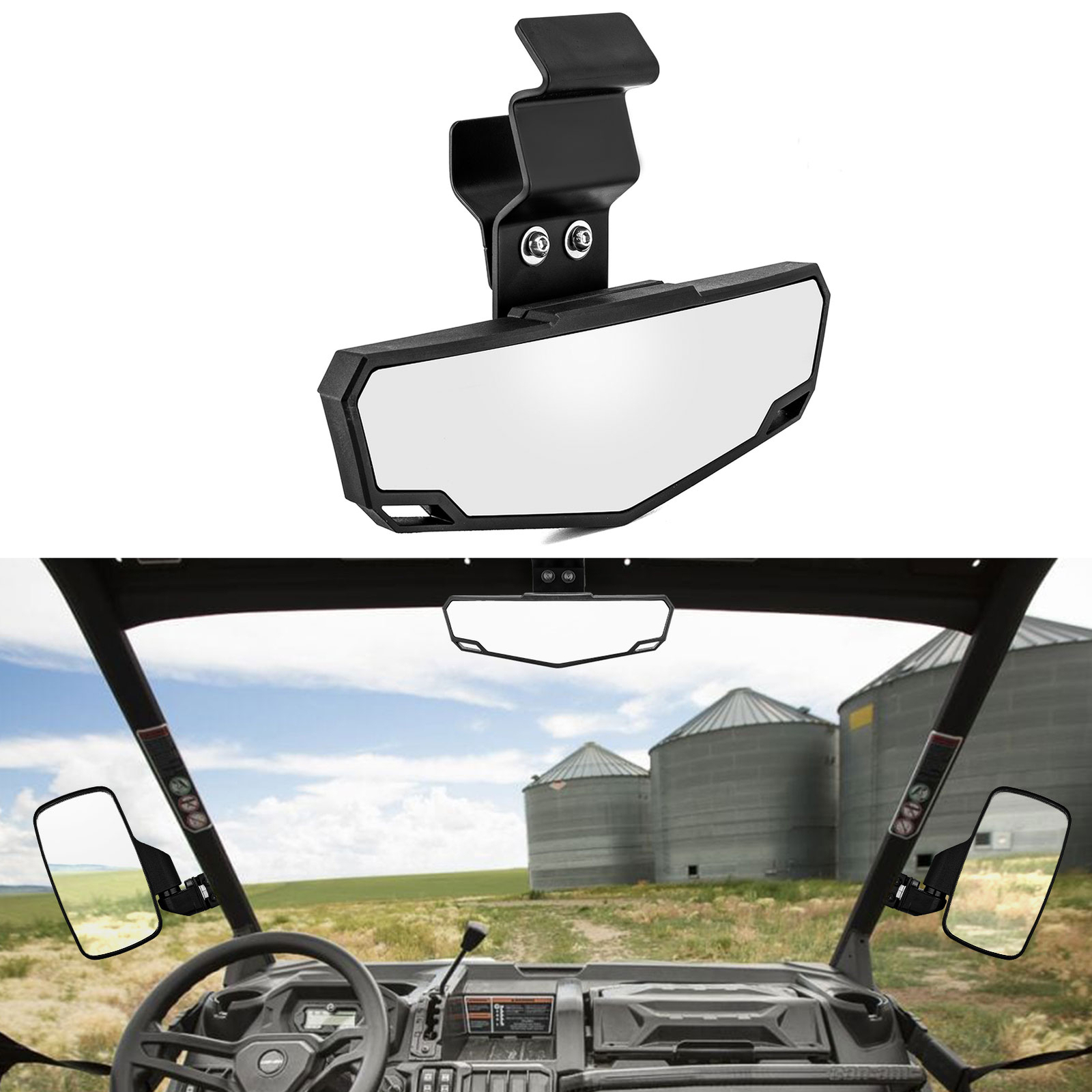 Off-Road Center Rear View Mirror For Can am Defender HD7/HD8/HD9/HD10 2016-2026