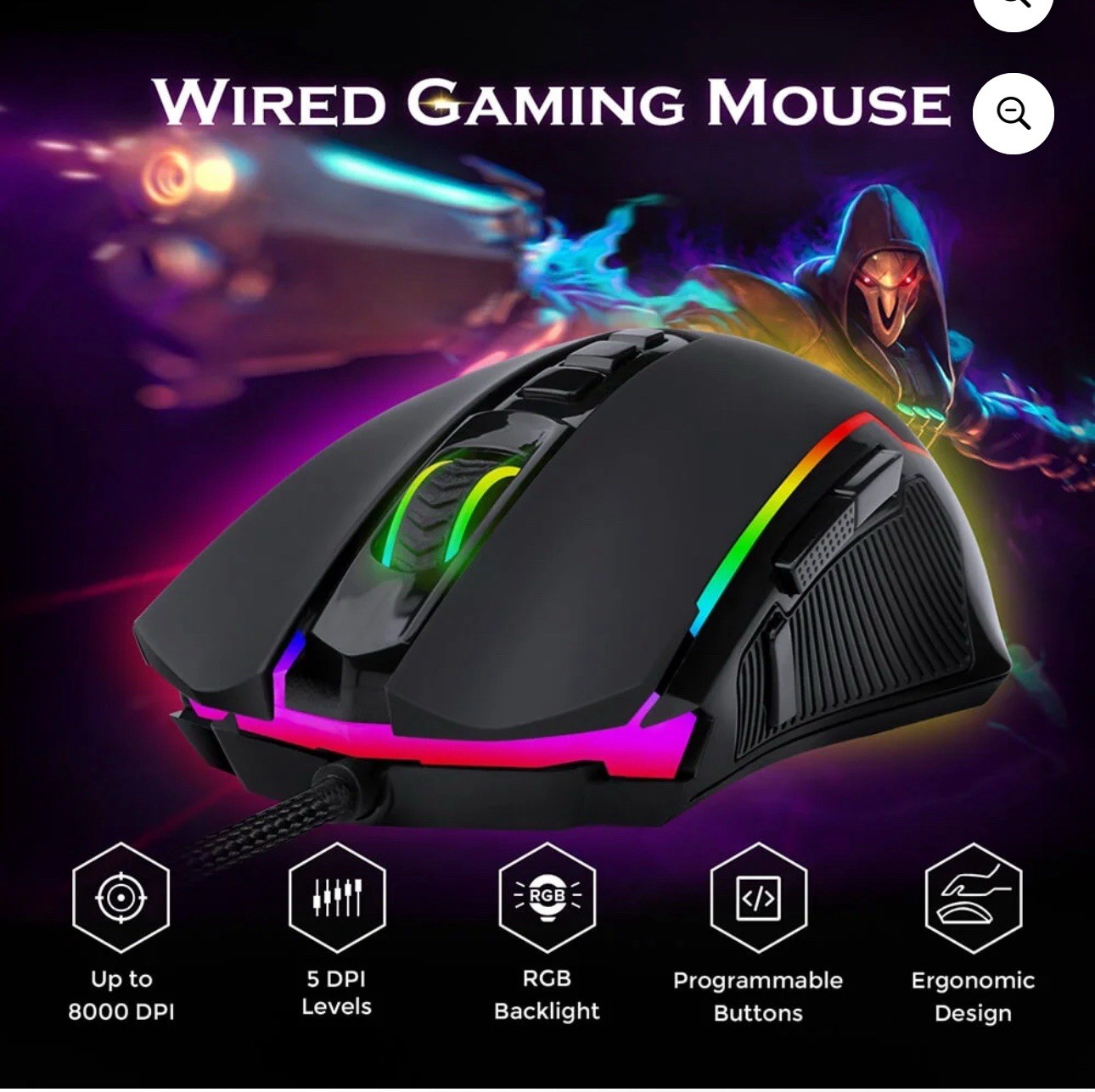 Redragon Ranger Basic RGB Gaming Mouse M910-K New Sealed In Box