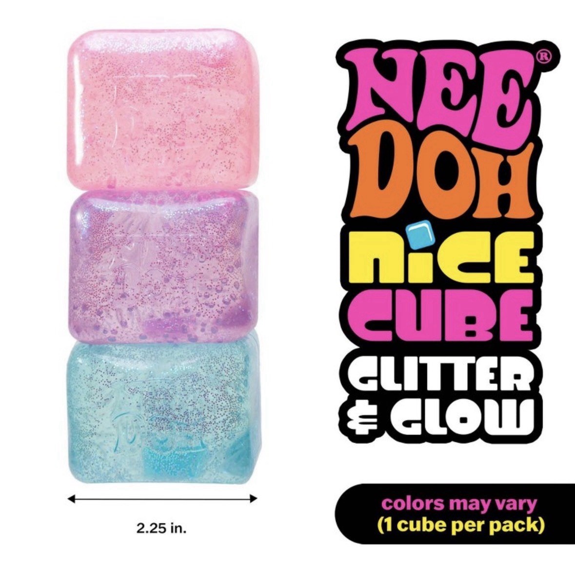 Nee Doh Nice Cube Super Solid Squish! - Blue Purple Pink - (Color May Vary)
