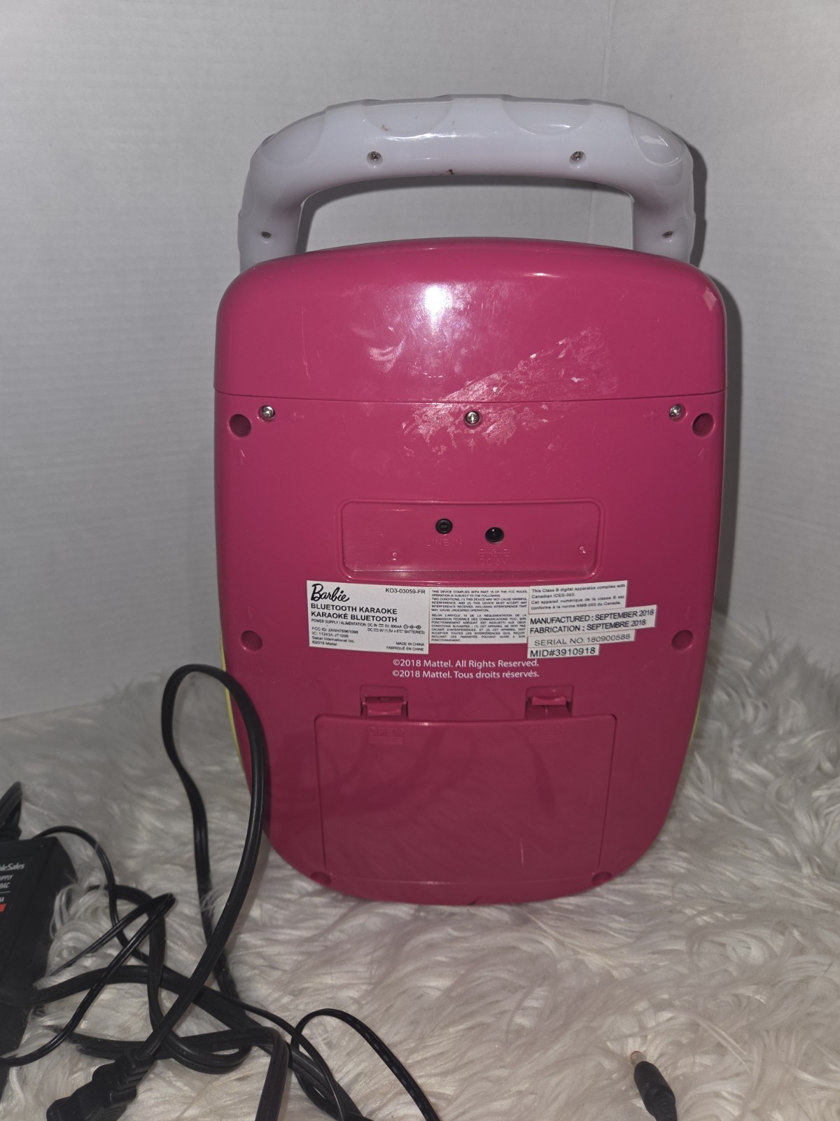 Barbie Bluetooth karaoke machine Portable Unit 2018 ( Microphone Not Include)