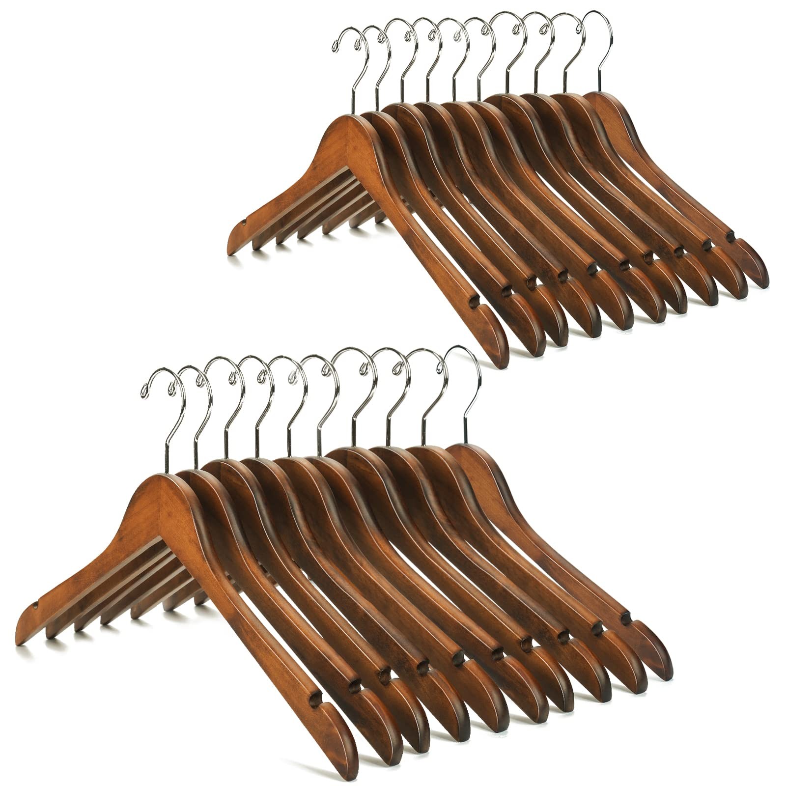 20 Pack High Grade Lotus Wooden Hangers Wood Shirt Hangers,Dress Coat Jacket ...