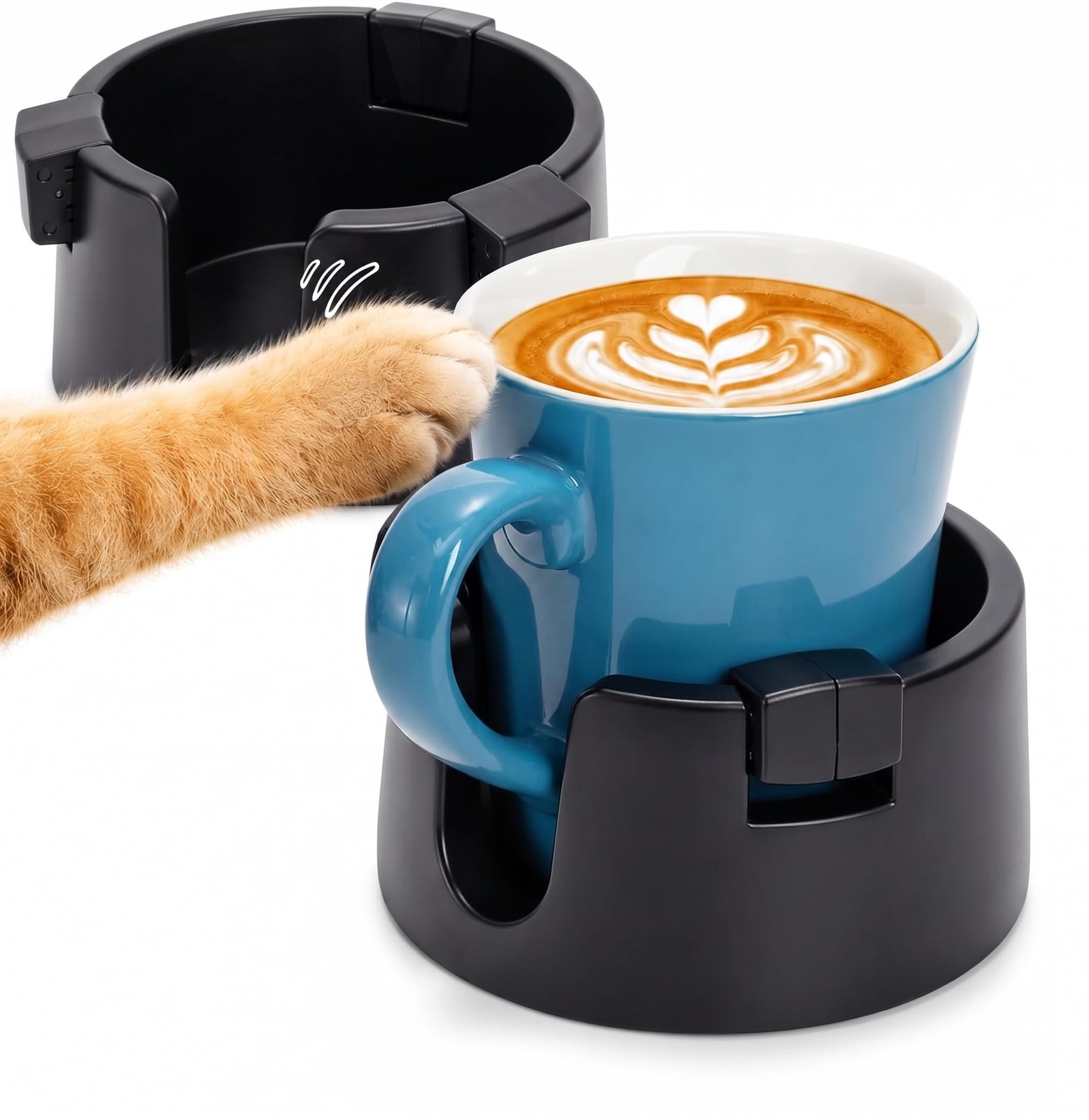Mezchi 2 Pack Anti Spill Cup Holders, Adhesive Desk Cup Holder, Adjustable Pl...
