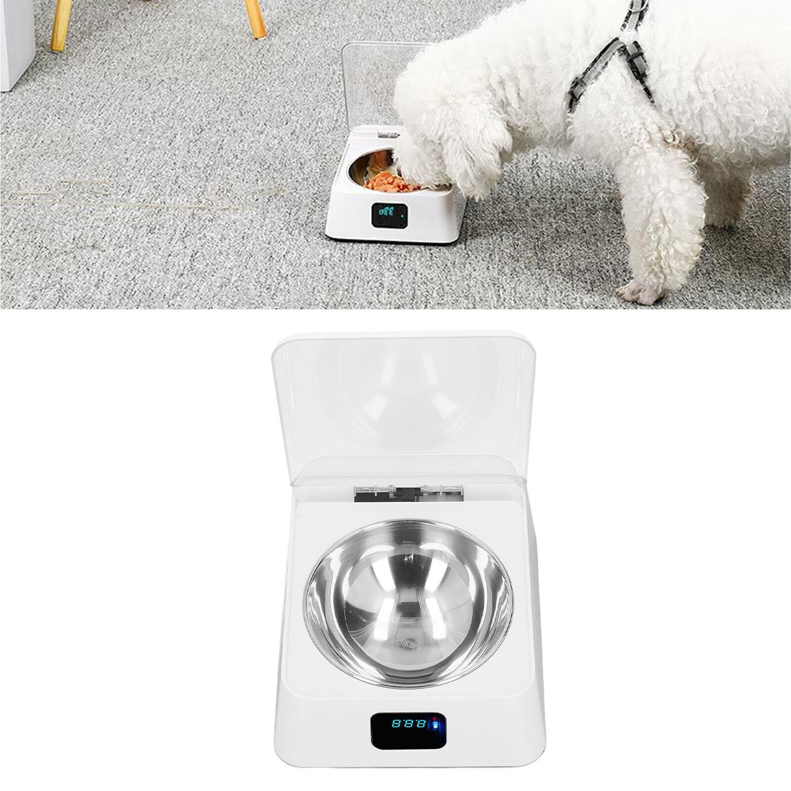 Pet Smart Feeder Induction Lid Opening Rechargeable Dog Cat Feeding Bowl