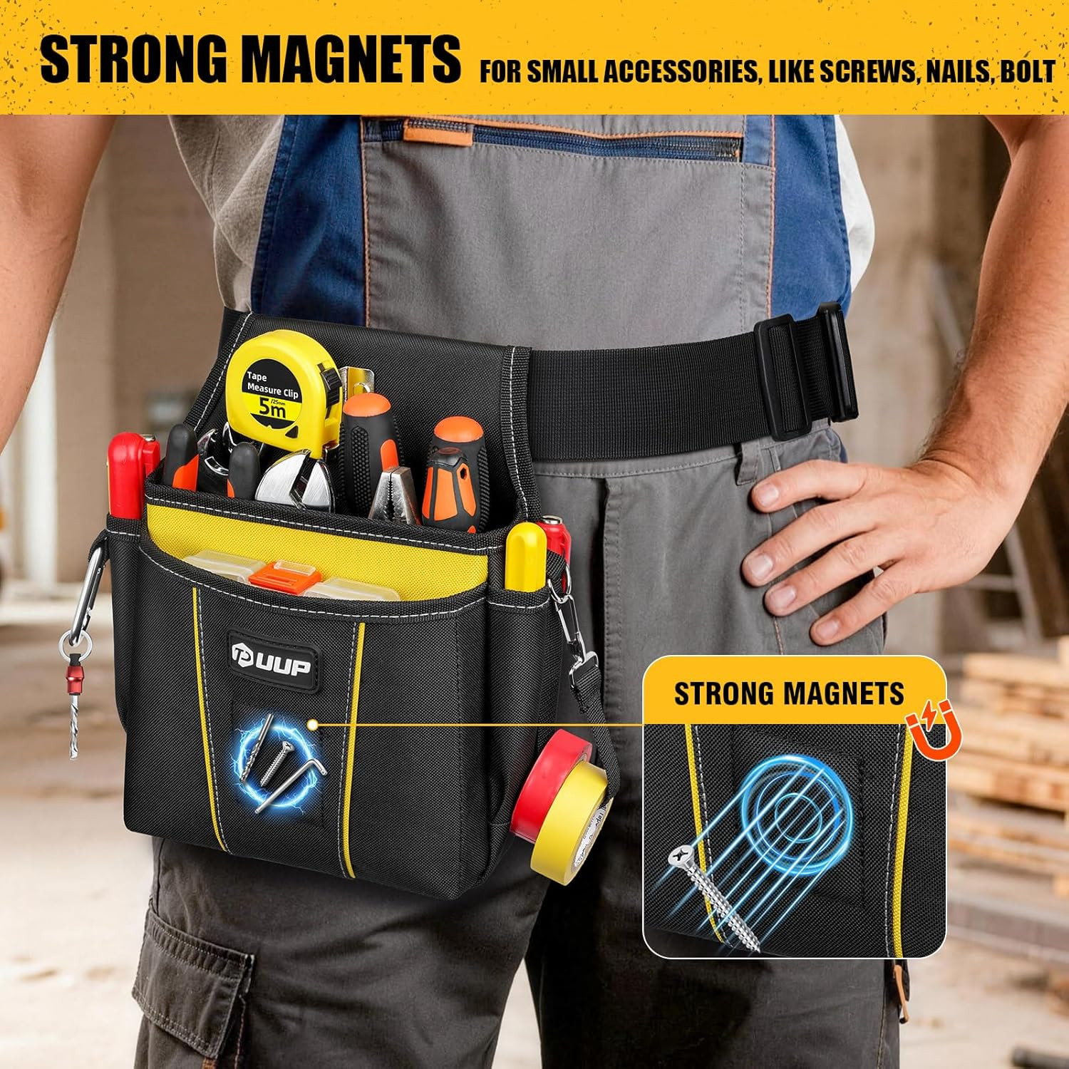 Magnetic Tool Belt & Tool Bag Bundle - Ultimate Organizer for DIY Projects!