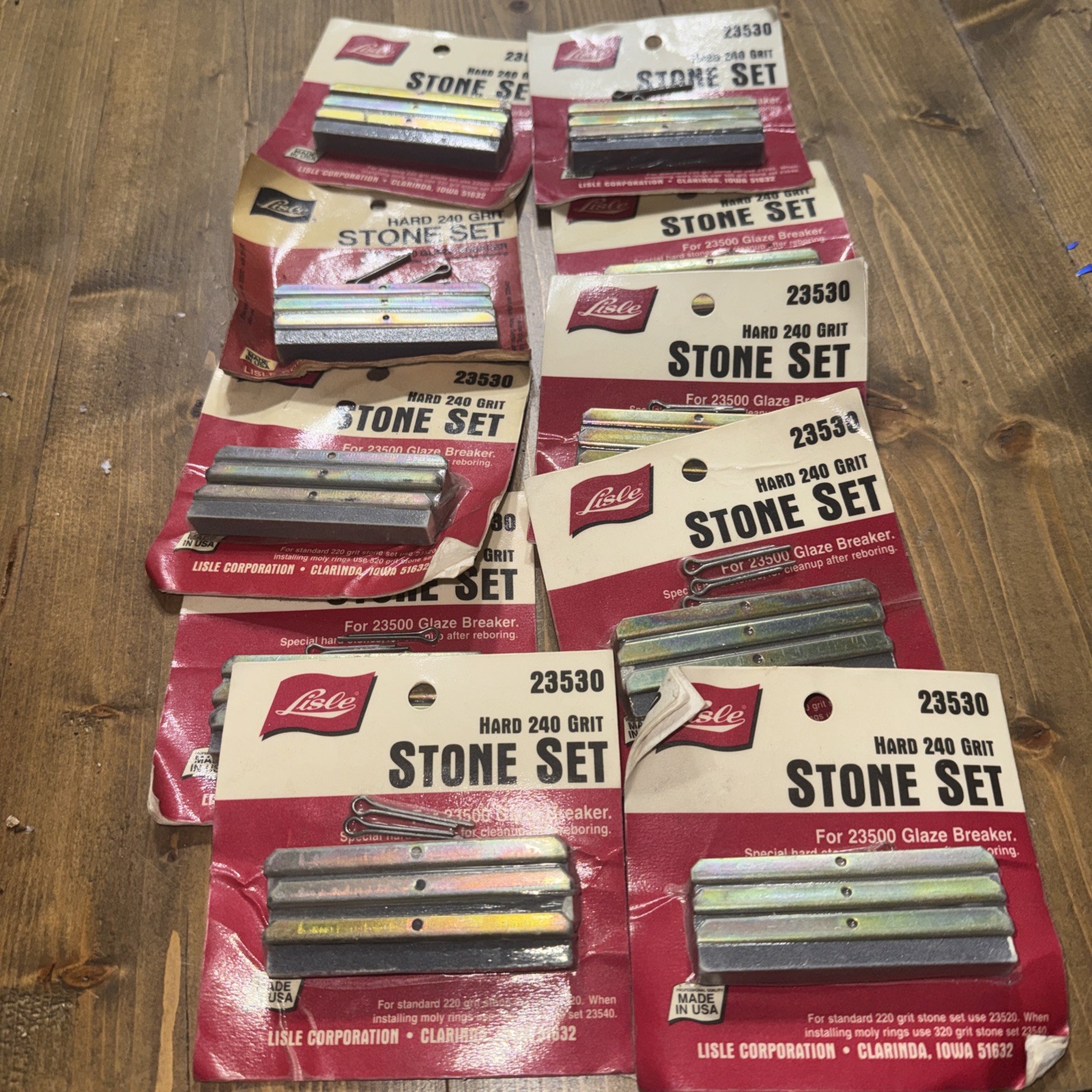 Lisle Hard 240 Grit Stone Set 23530 For 23500 Glaze Breaker NEW Free Shipping