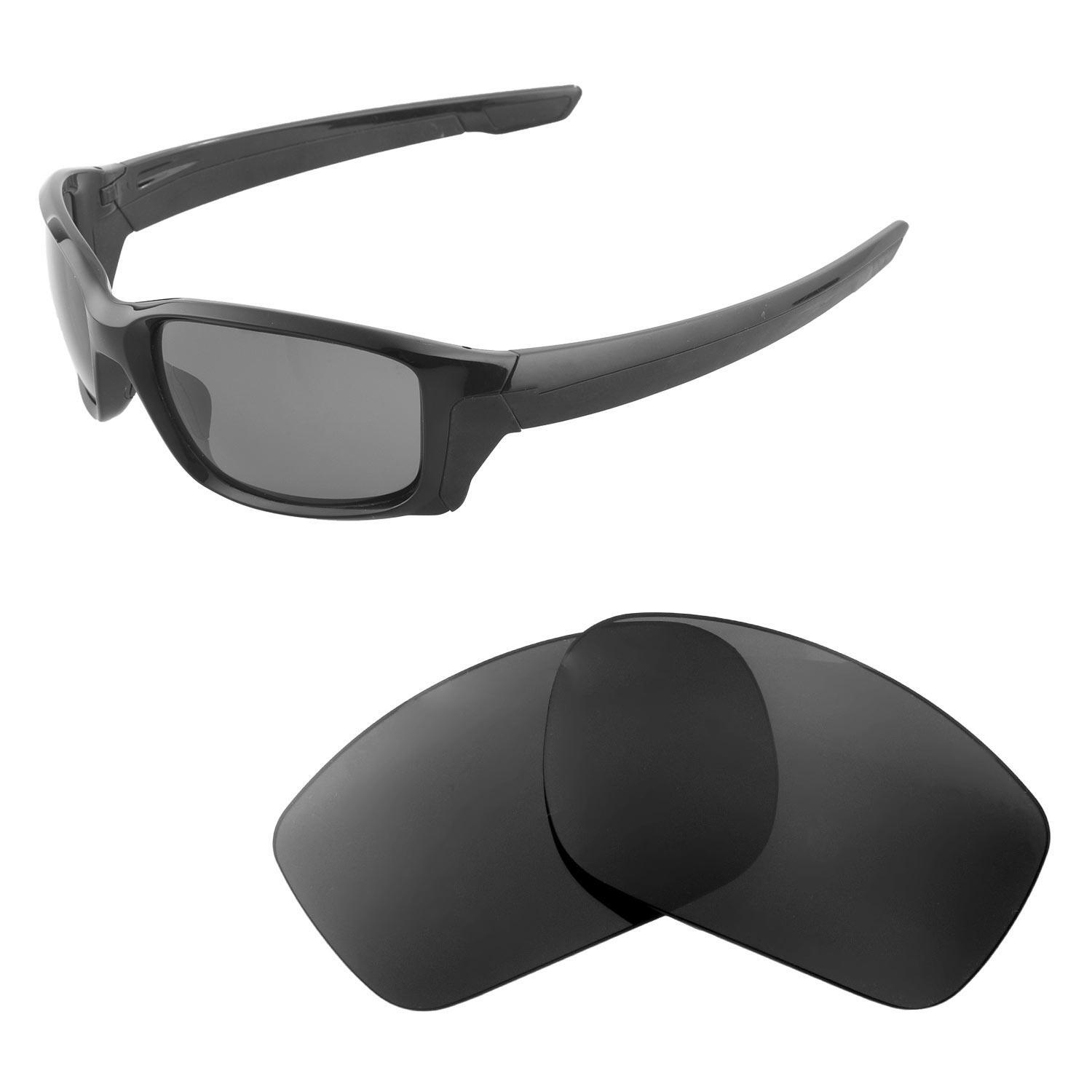 Walleva Black Polarized Replacement Lenses For Oakley Straightlink Sunglasses