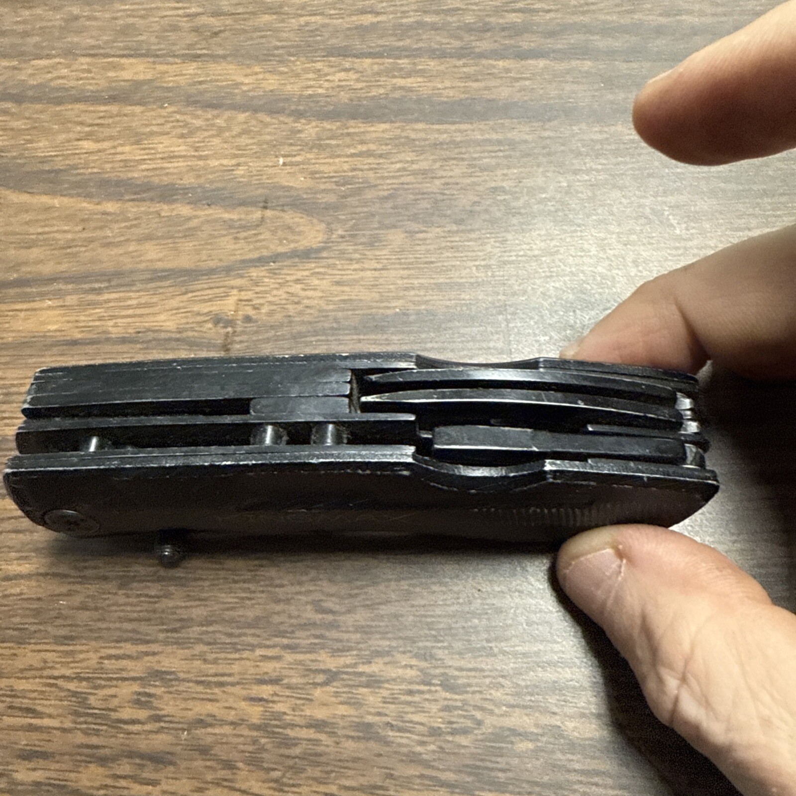 Kingmax Combination Folding Pocket Knife Multitool Black Pliers Bottle Opener