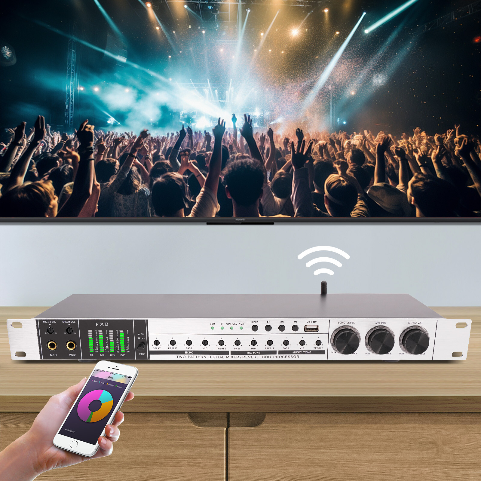 Audio Processor Mixer Professional Live Recording Studio Audio Processor 25W
