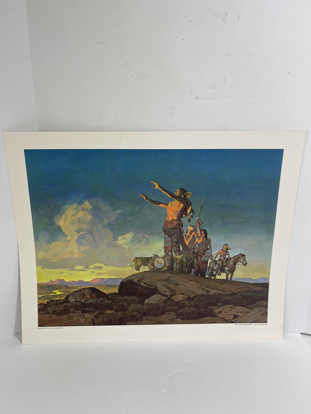 Native American Indian Painting Art Print Chris Kenyon Sun Worshipers Far West