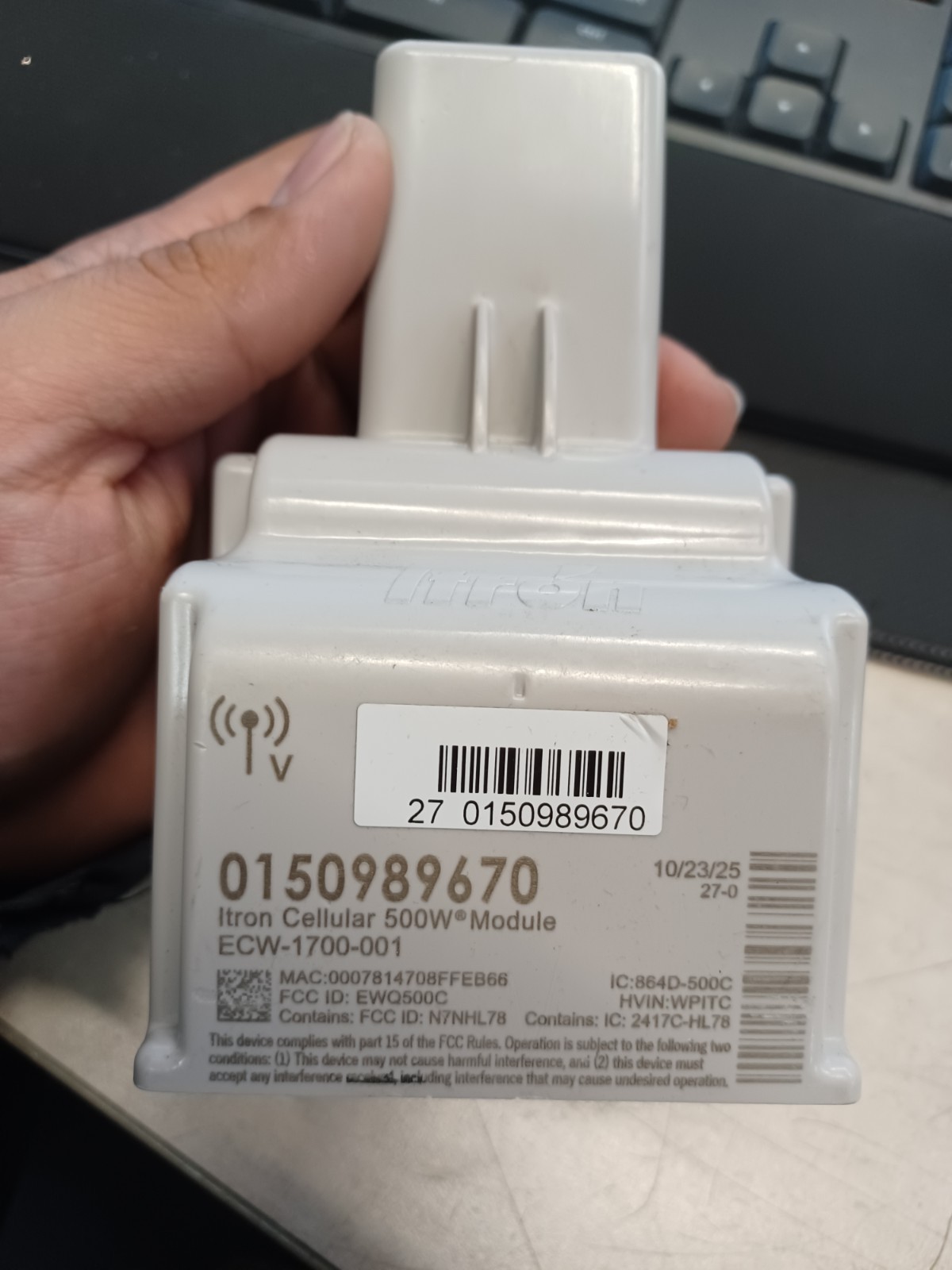 Itron Cellular 500W Module ECW-1700-001 0150989670