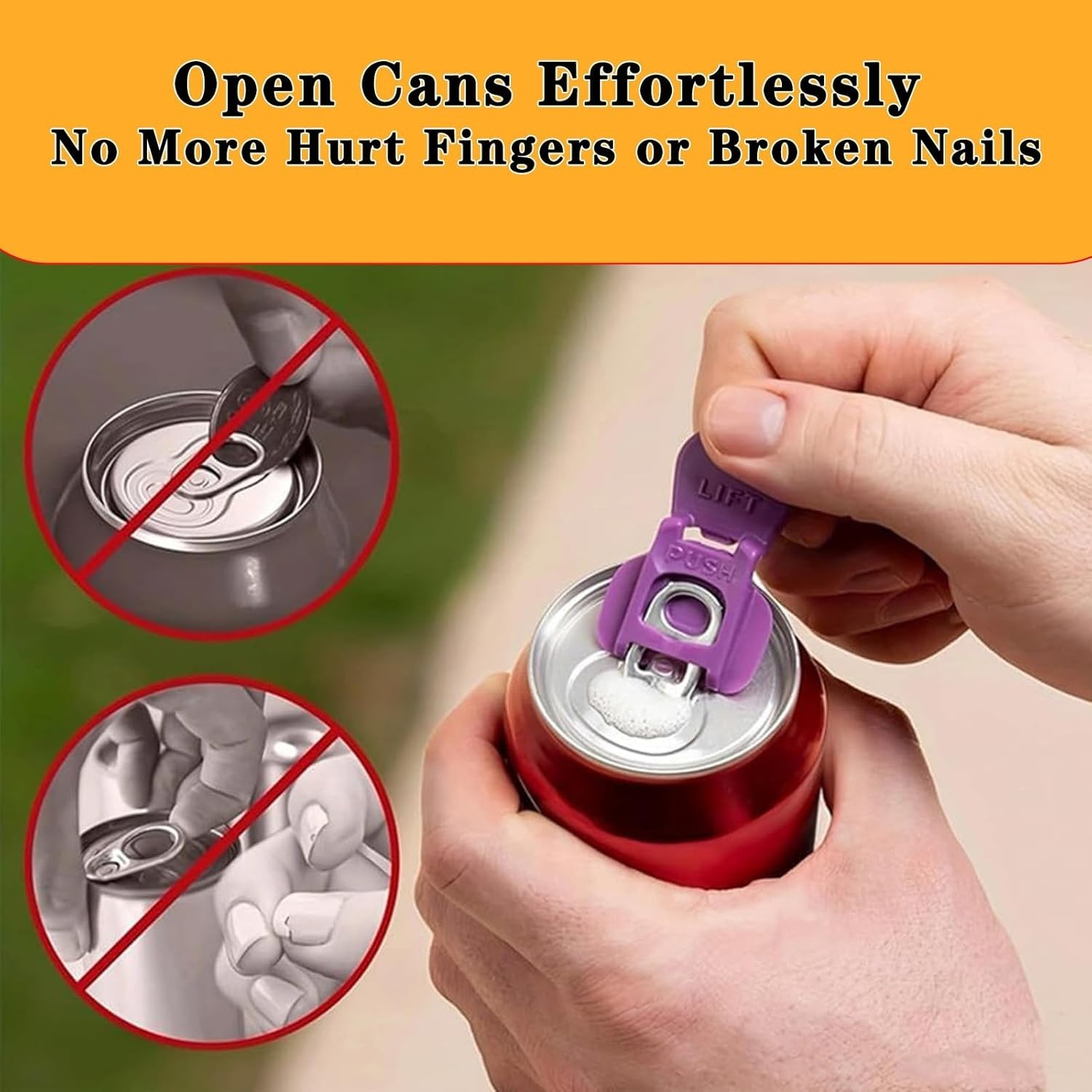 6PCS Colorful One-Hand Can Tab Openers & Leak-Proof Covers for Drinks