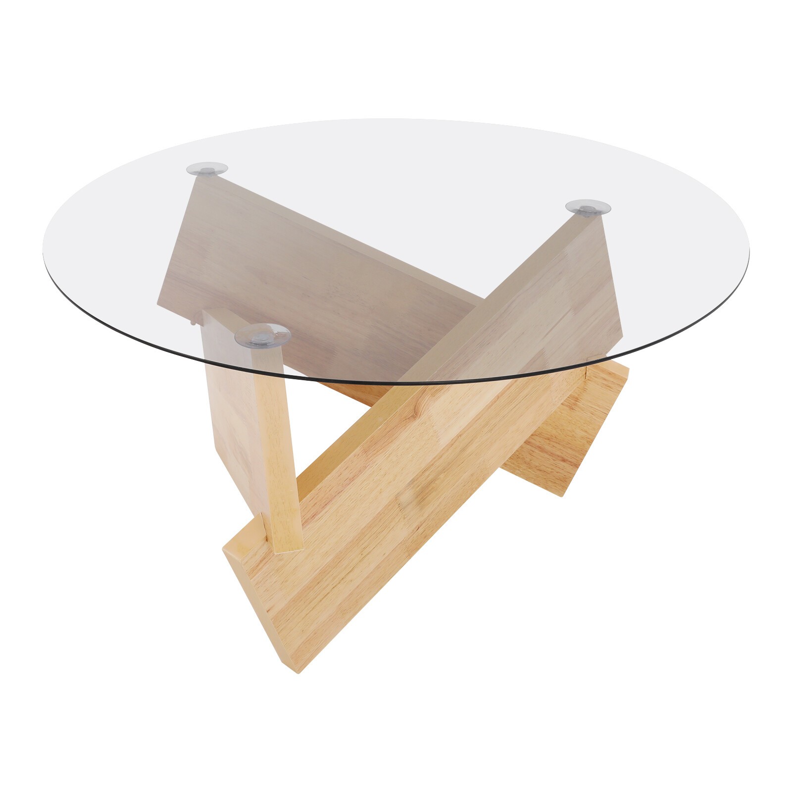 16.1'' H Round Modern SideTable Side Table with Tempered Glass Top End Table ?