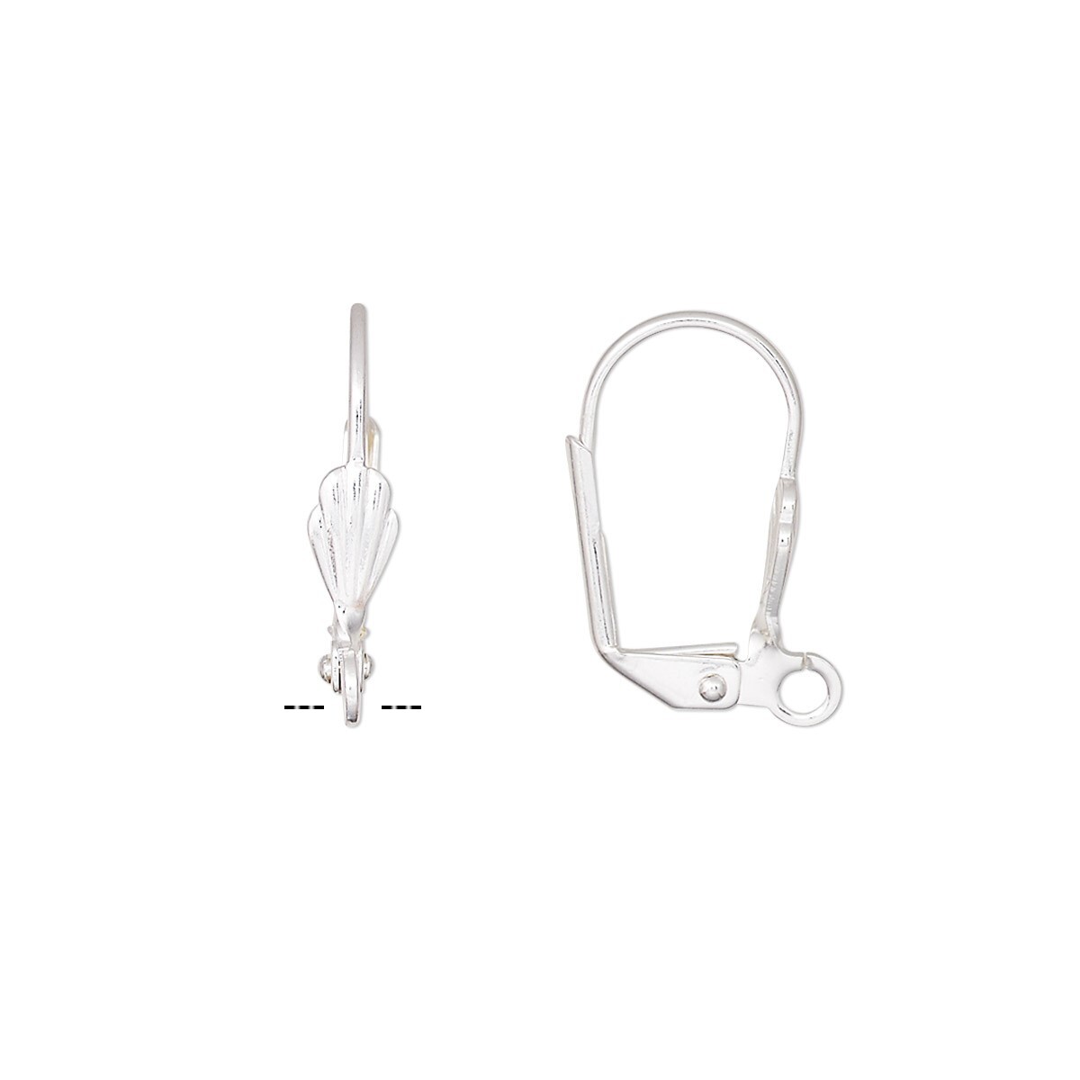 10 Silver Plated Leverback Shell Loop Earring Ear Hooks