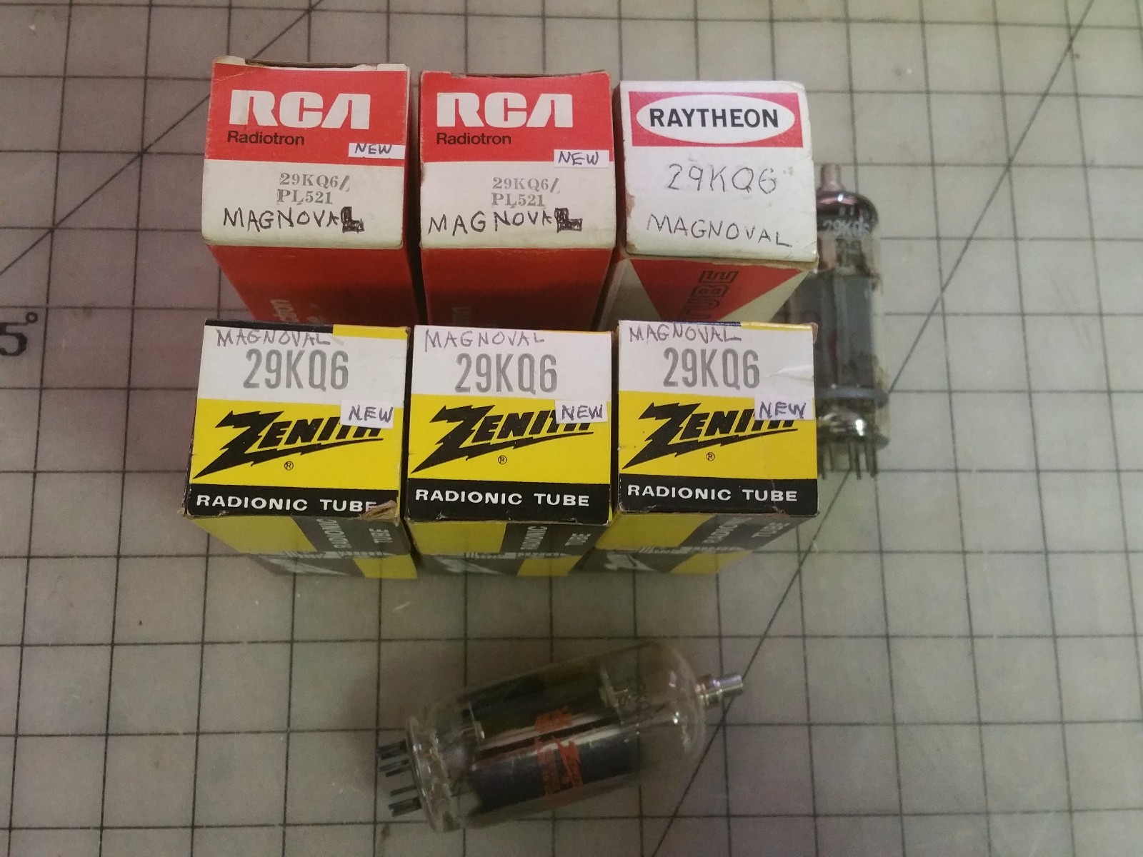 Three - 29KQ6 Electorn Tubes  - Tested   - Various Brands