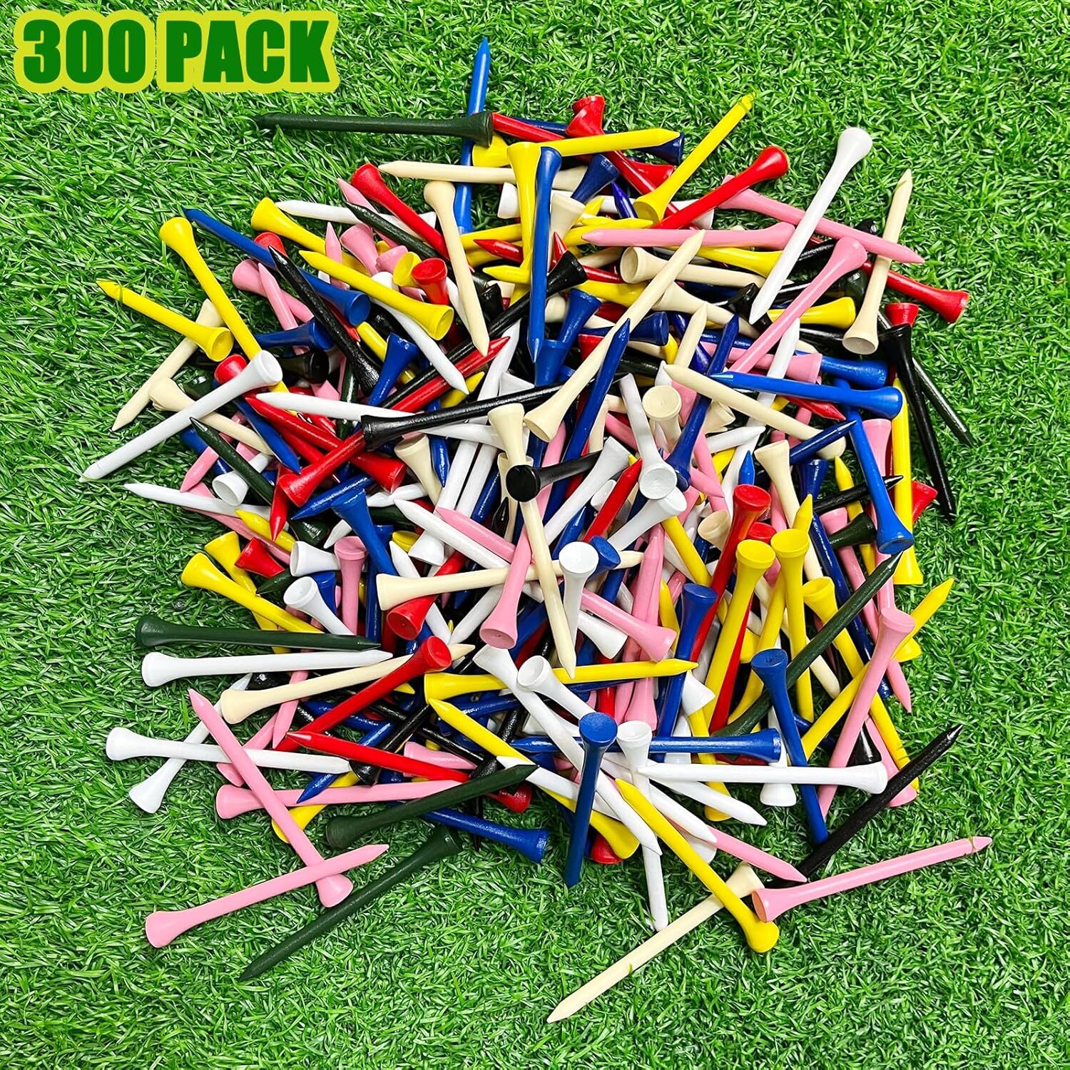 Golf Tees Wood 300 Counts Wood Golf Tees 3-1/4" & 2-3/4" & 2-1/8" Combo Pack ...