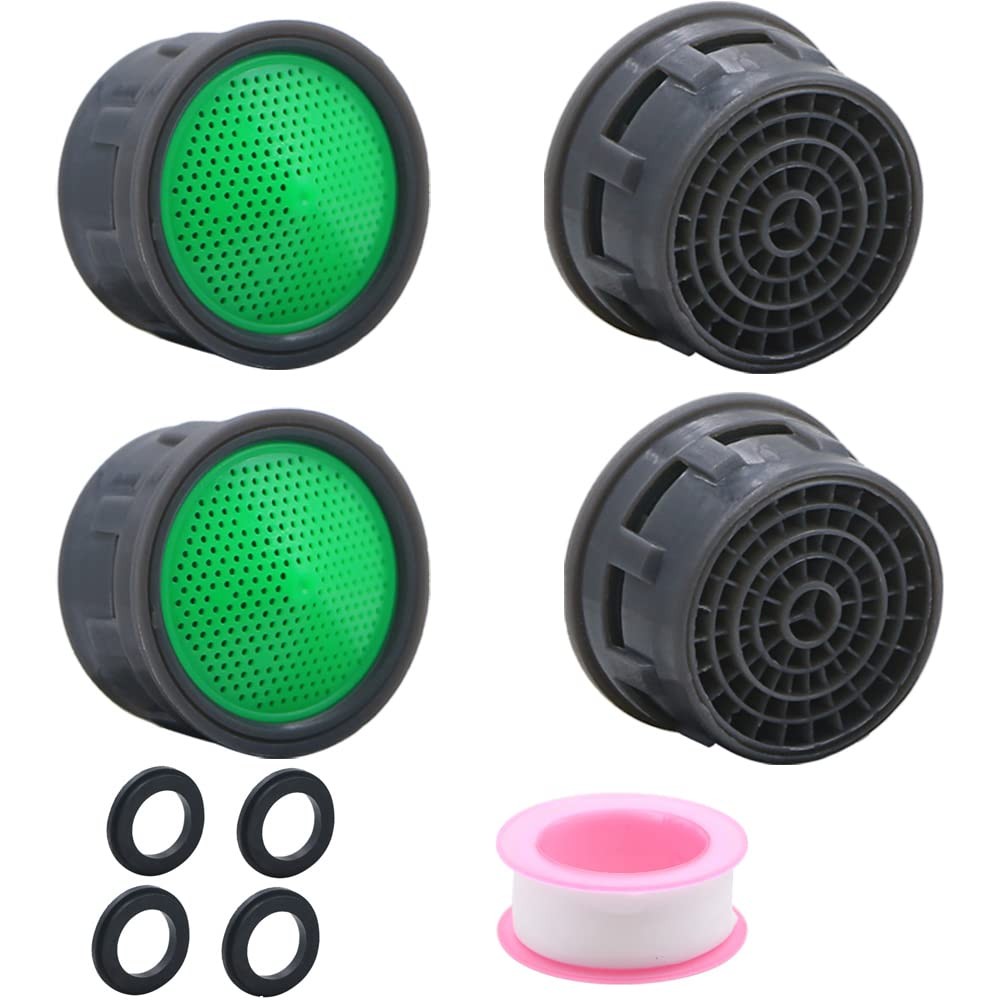 4.5 GPM Flow Restrictor Insert Faucet Aerators, Standard Size, Metal, Polishe...