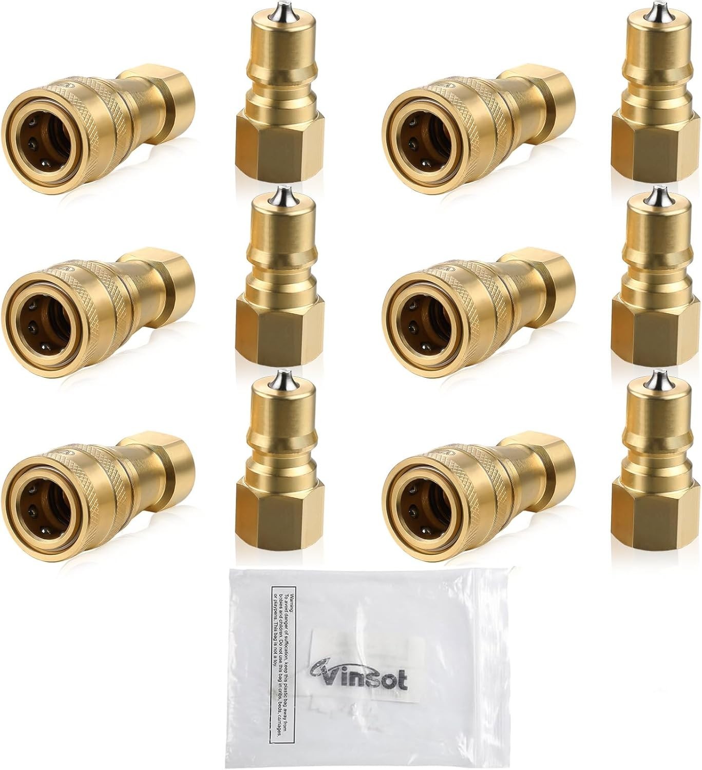 6 Set 1/4" Quick Disconnect Coupler Valve Carpet Cleaning Wand Truck Mount