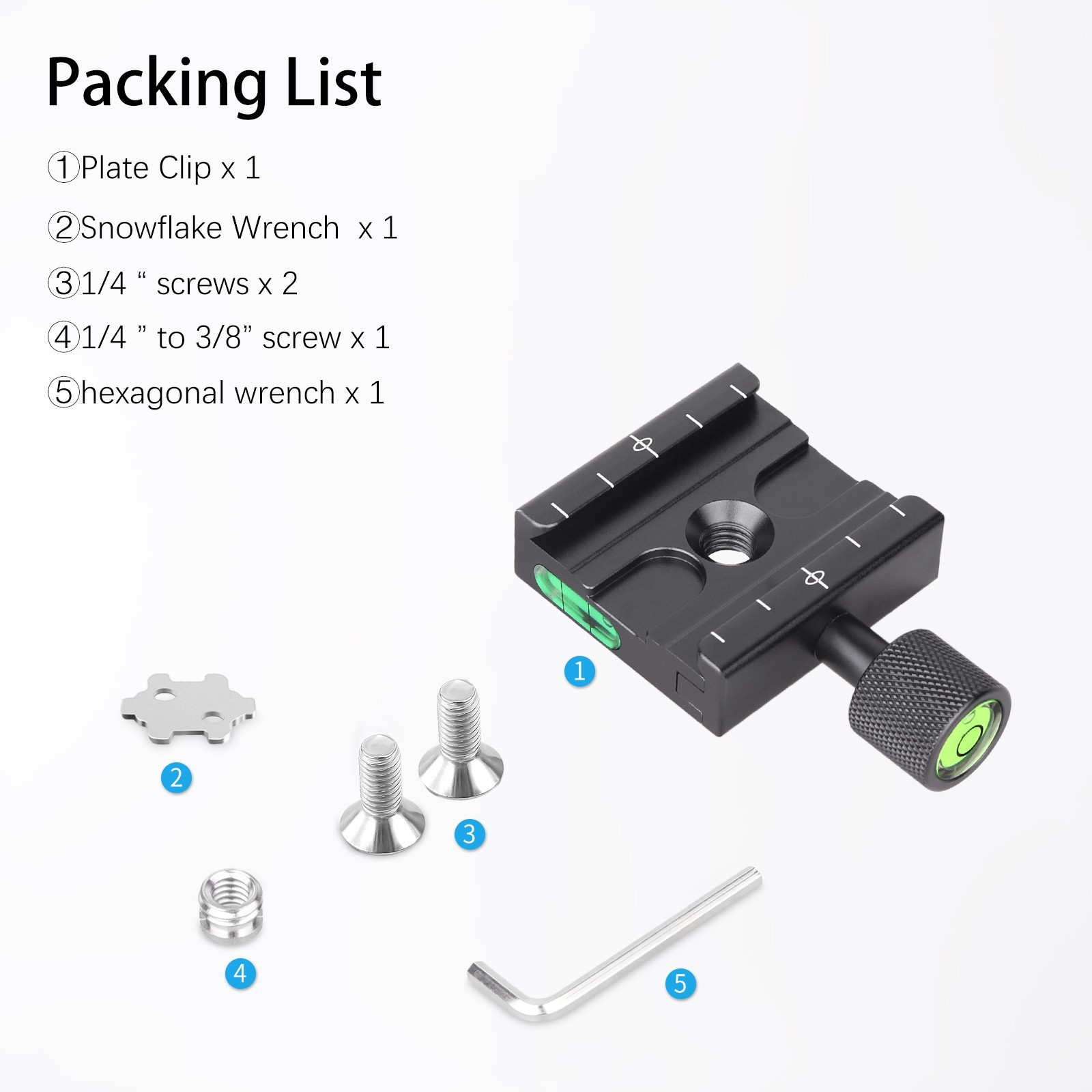 50mm Quick Release Clamp Adapter( Arca-type Compatible) with 1/4" 3/8" Hole