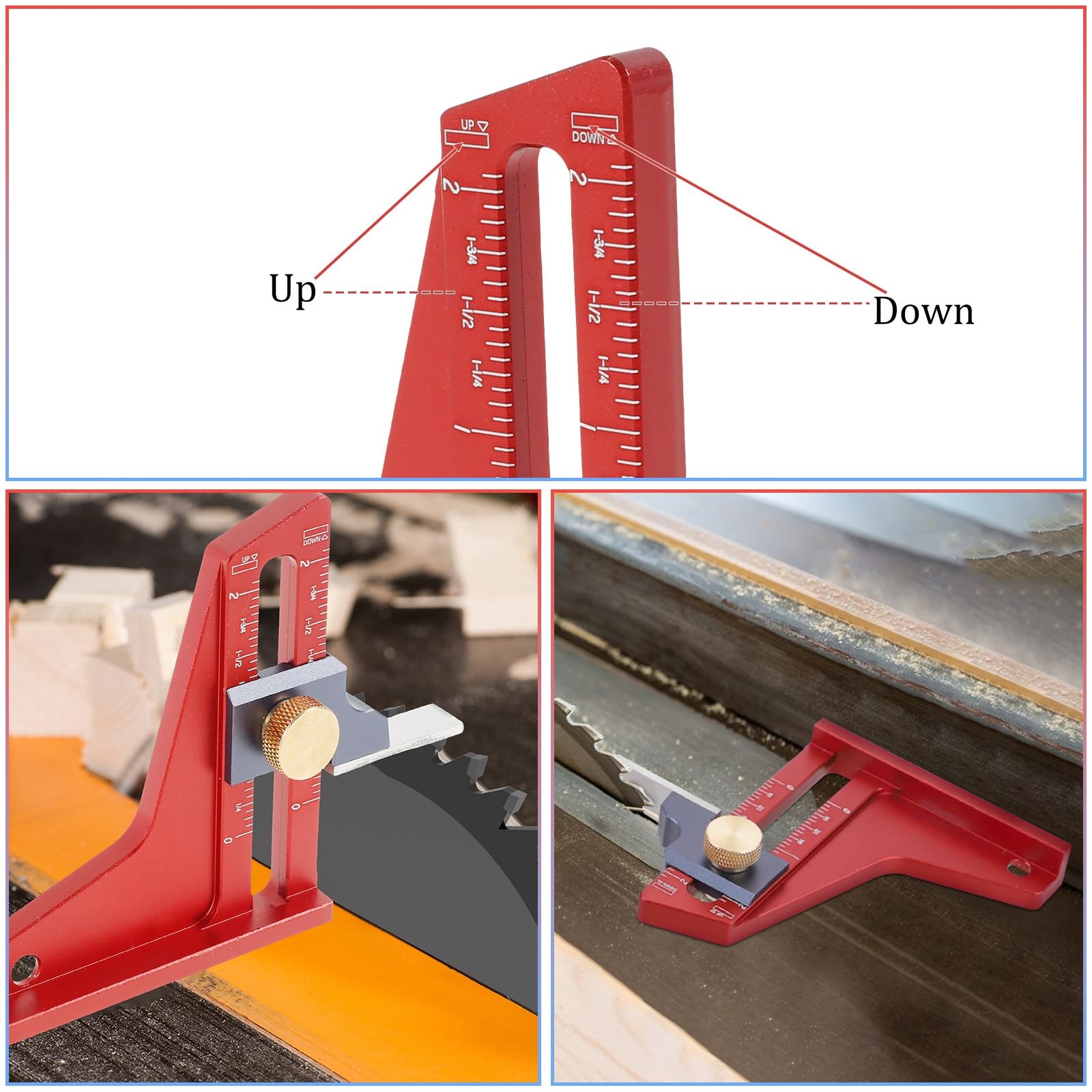 Woodworking Height Gauge, Precision CNC-Machined Depth Measuring Tool, Anodiz...