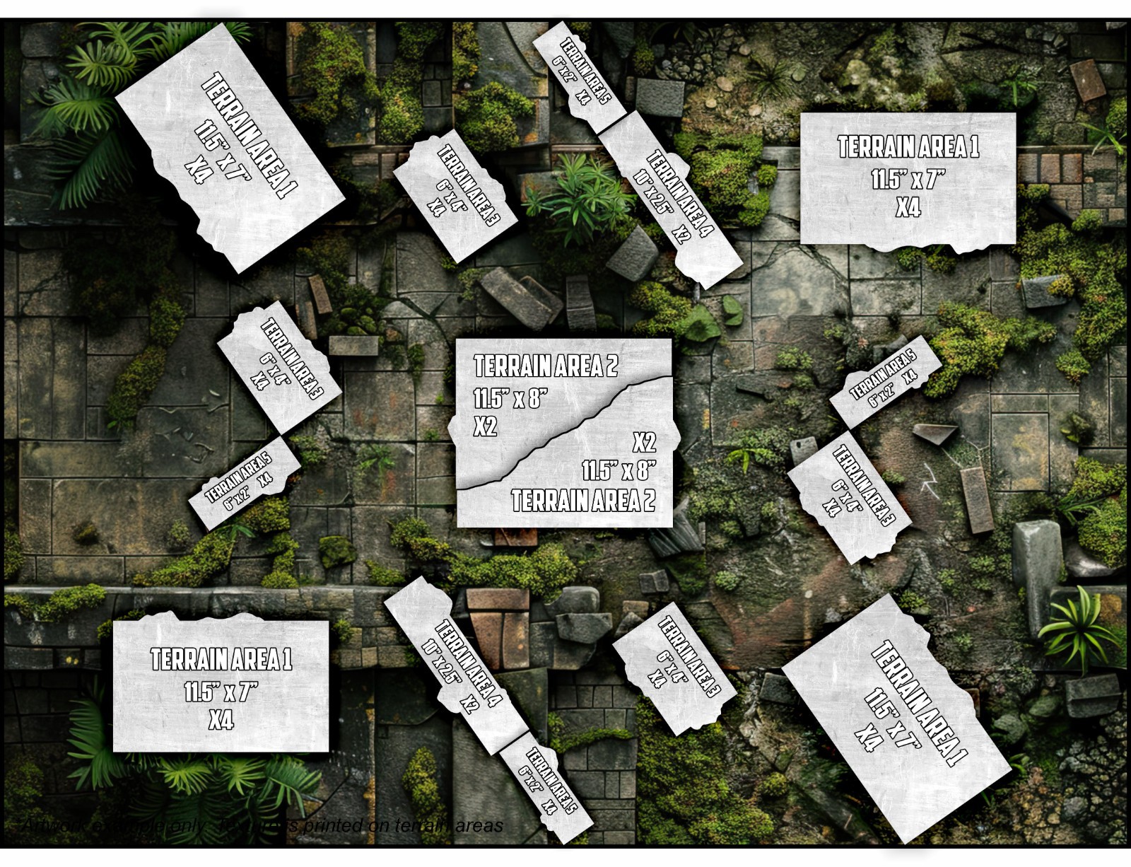 Terrain Area Footprints - Overgrown - Compatible w/ Warhammer 40K 11th Ed