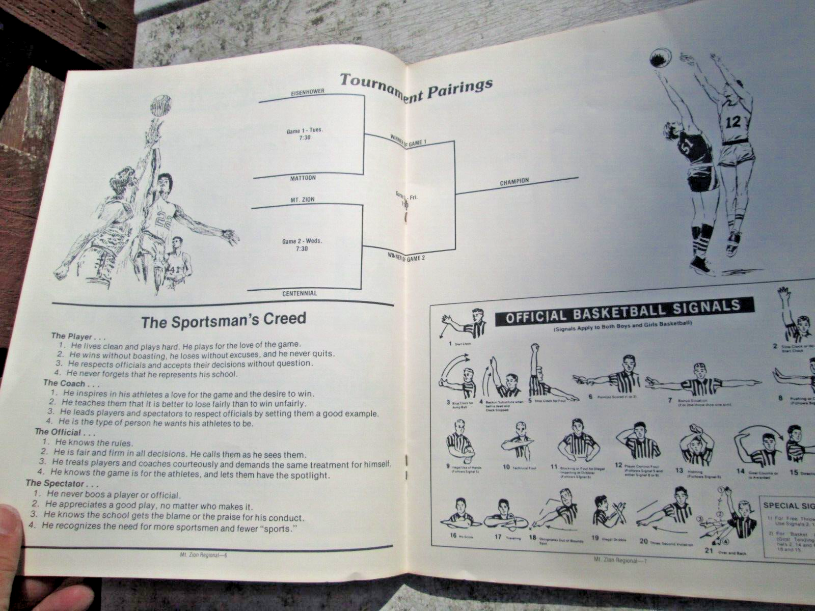 1981 Regional Basketball Tournament Program Mt. Zion & Decatur High School Ill.