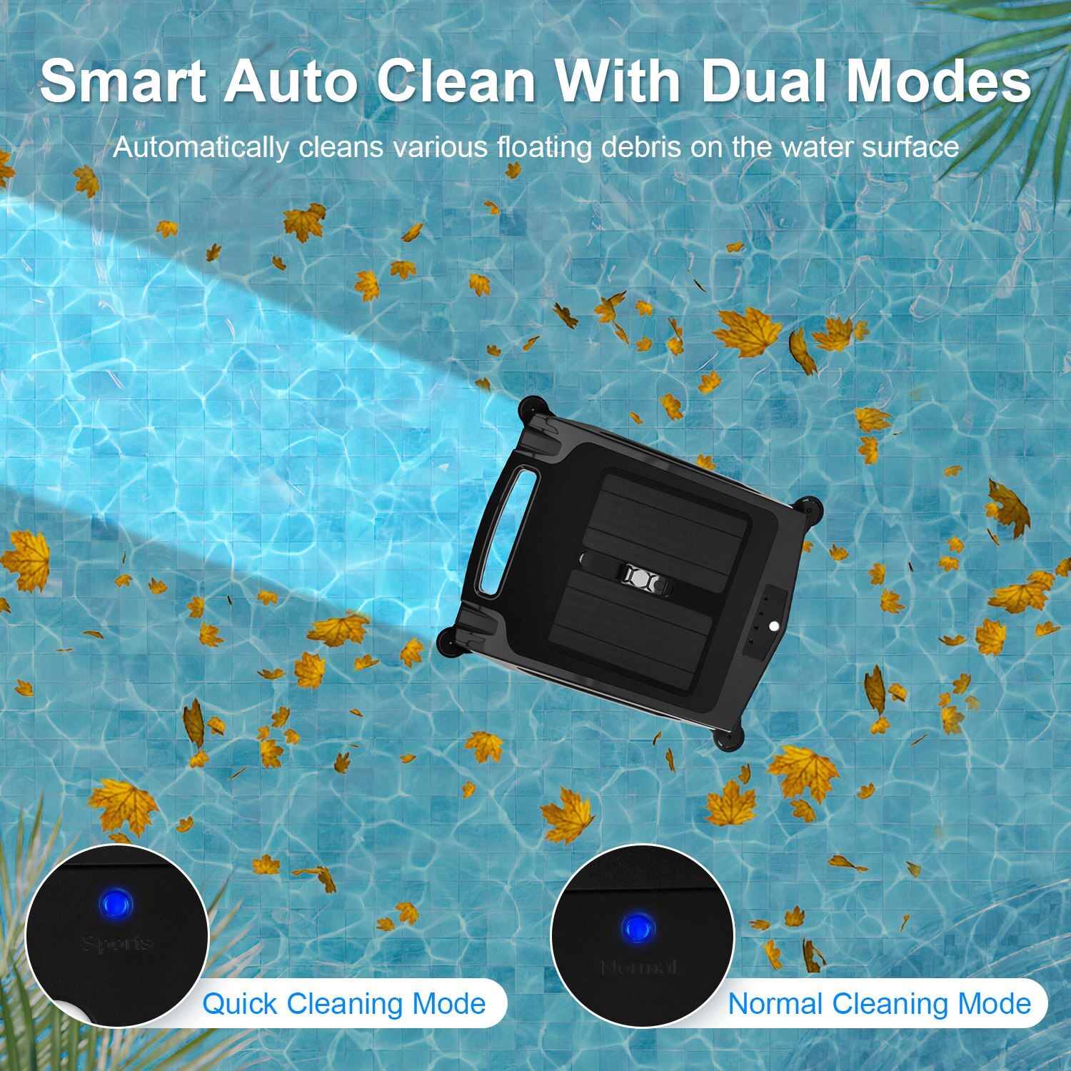 Automatic Robotic Pool Surface Skimmer w/ Powerful Cleaning System APP Control