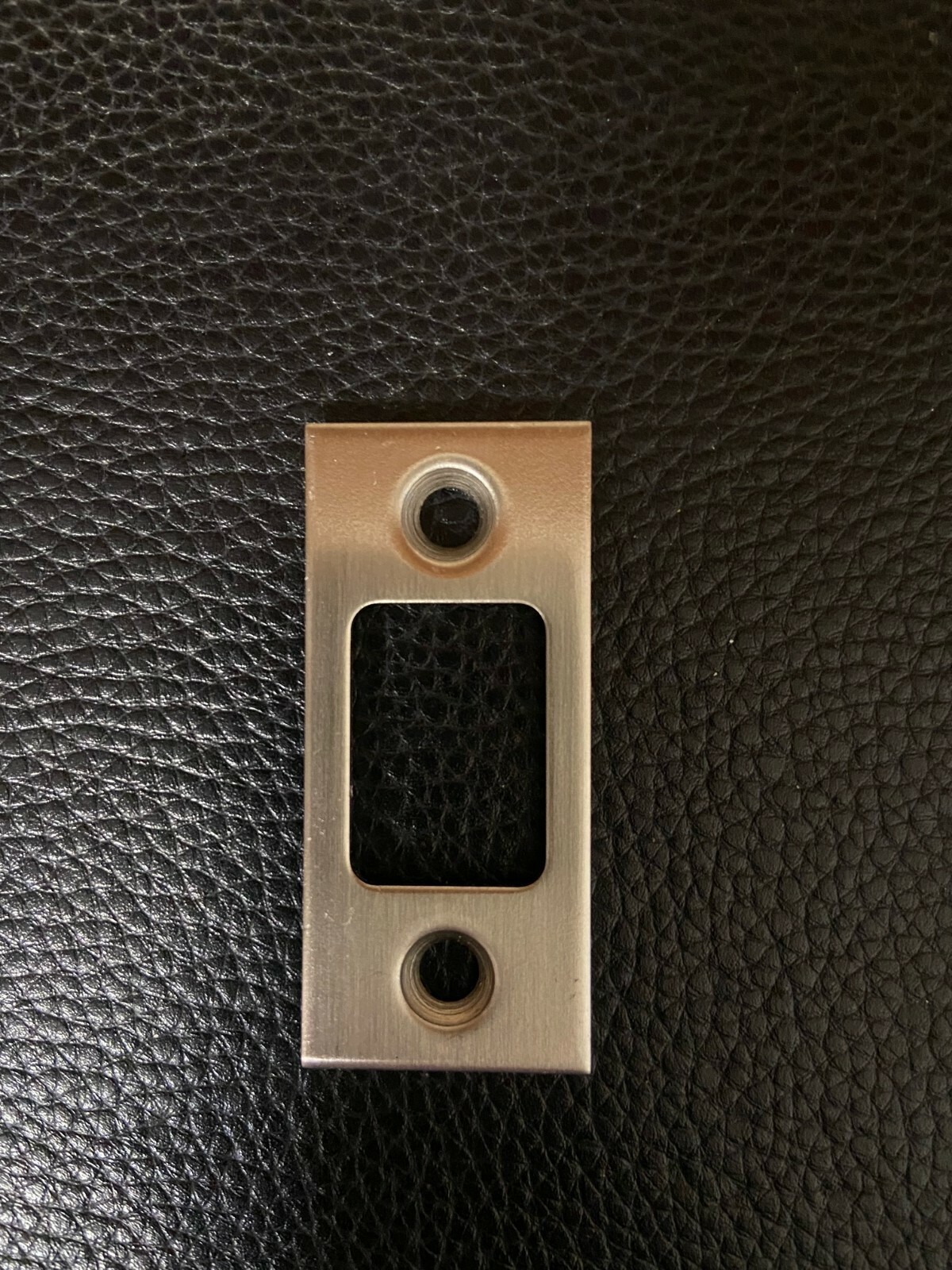 Deadbolt Strike Plate Door Backplate 1" x 2 1/4" Square Corner Satin Nickel