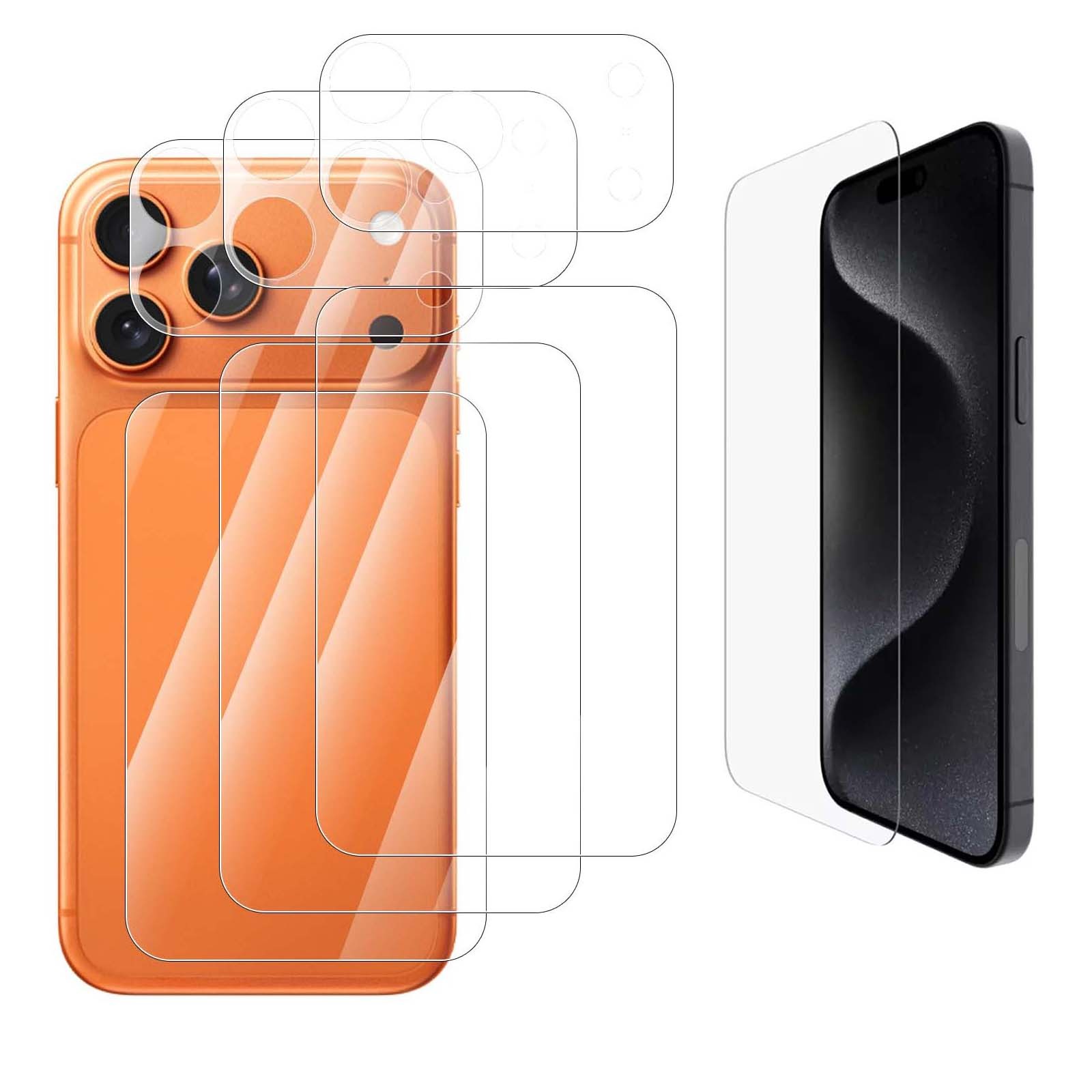1x/2x/3xFor iPhone 17 Pro Max/17Pro Lens Protector+Tempered Glass Film+Back Film