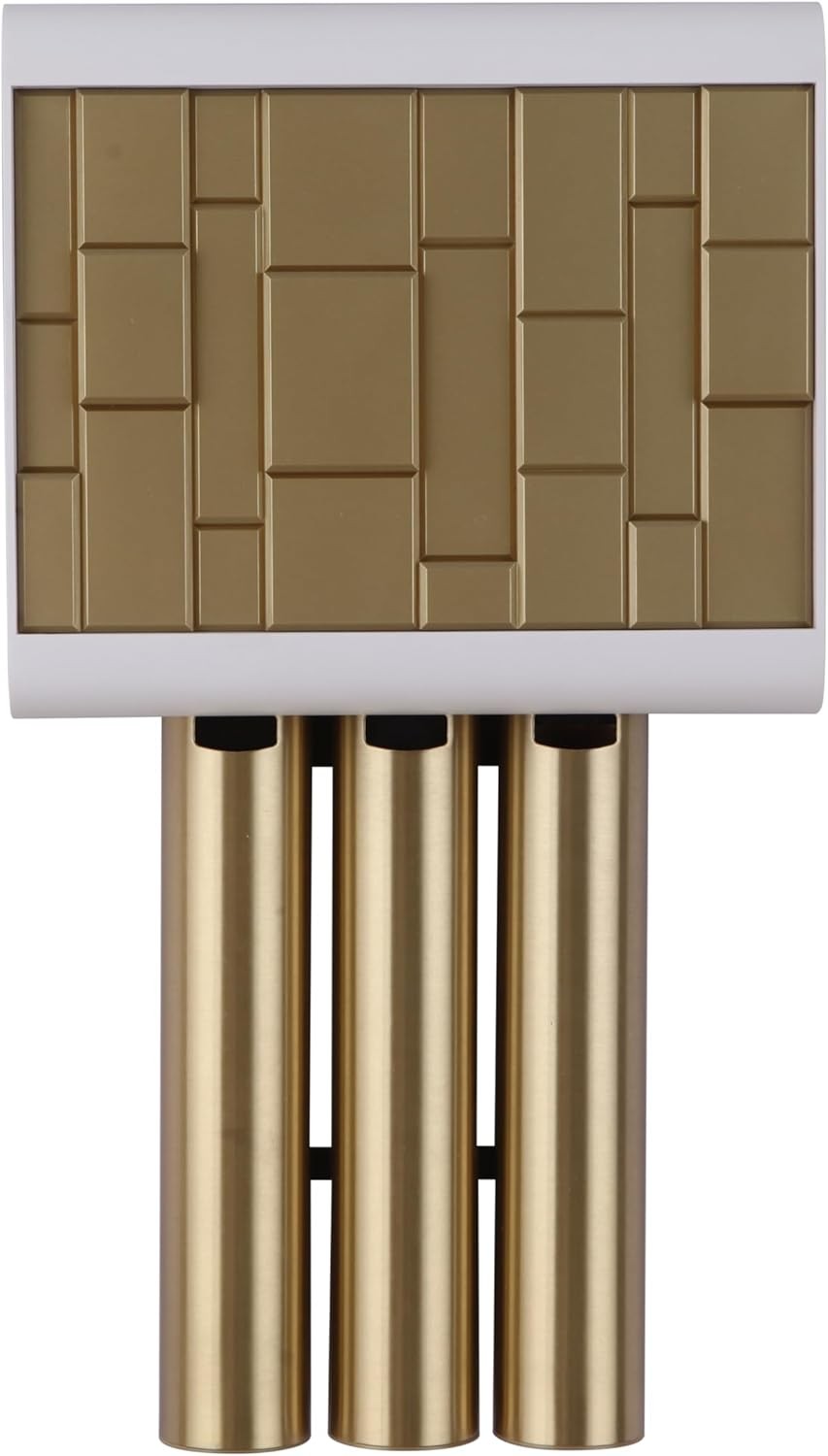 CRAFTMADE Westminster 3-Tube Modern Doorbell Chime in White and Satin Brass